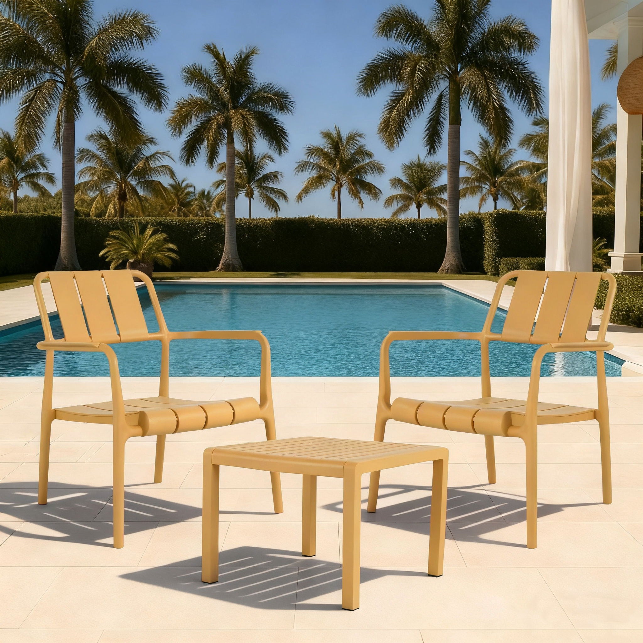 3 Piece Indoor / Outdoor Leisure Table And Chair Set