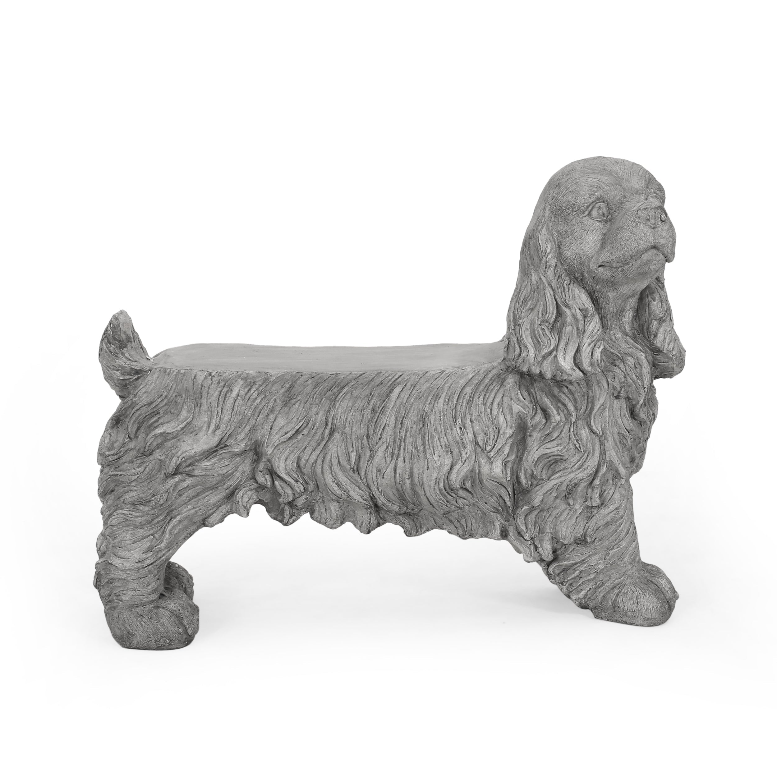 Cocker spaniel outdoor bench