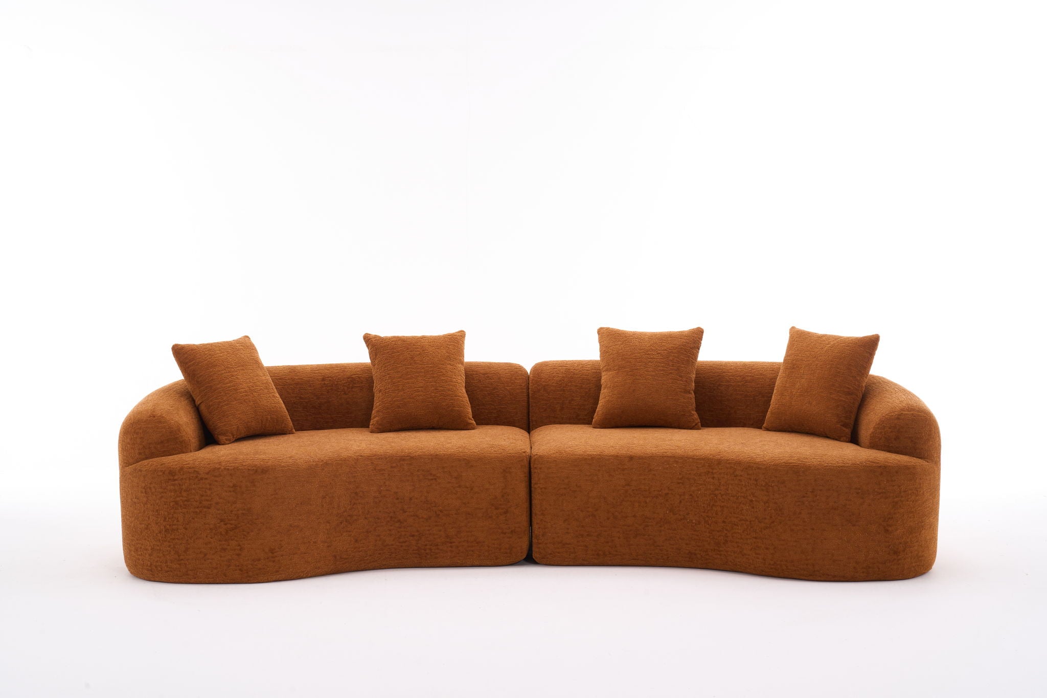 4 Seater Sofa With Chenille Fabric, 30D, 60 Hardness Full Sponge, 4 Pillow For Living Room, Home Furniture Sleeper Sectional Sofa For Apartment