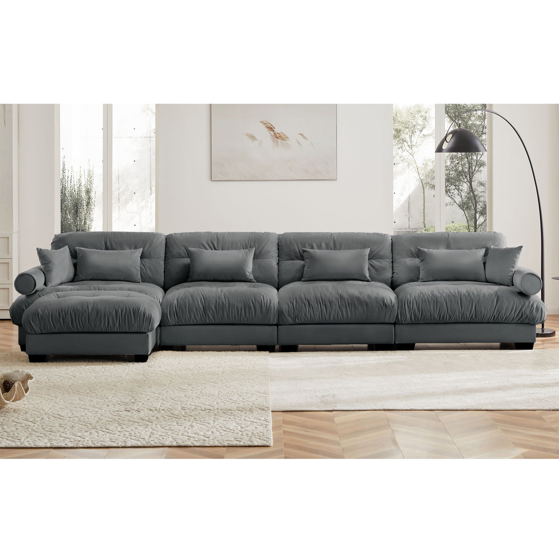 Super Comfort Oversized Modular Sectional Sofa With Movable Ottoman - Best Buy Furniture
