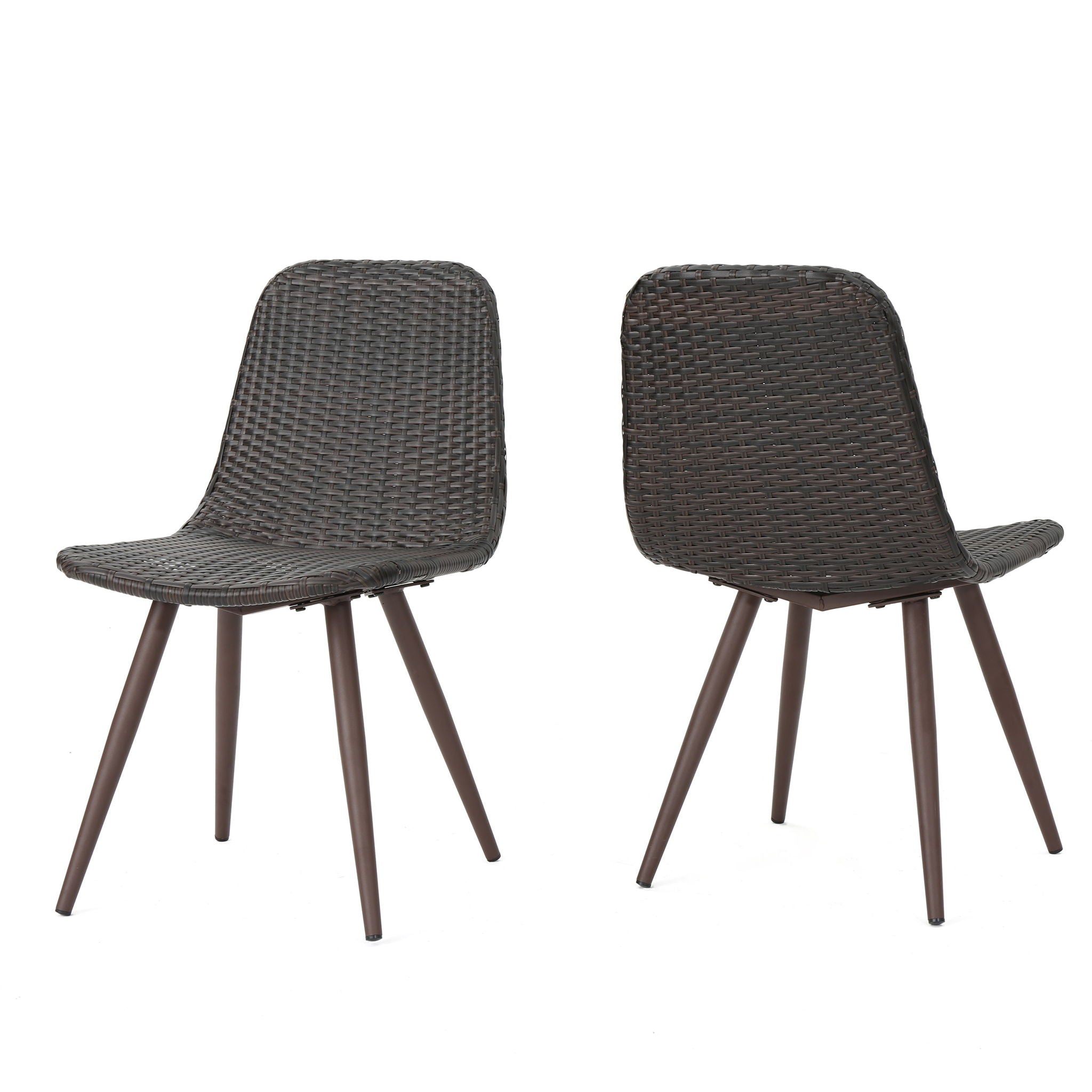 Dreamweaver Outdoor Dining Chair With Powder Coated Legs (Set of 2) - Brown