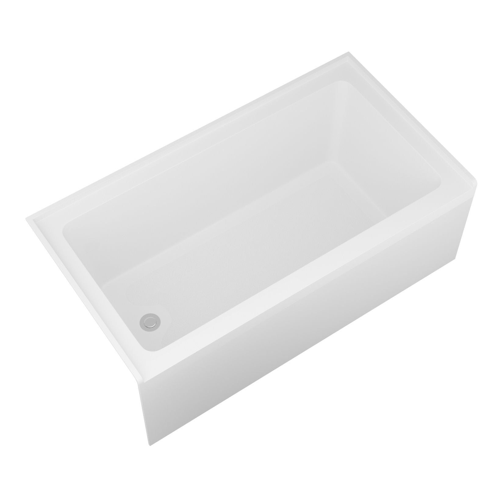 Alcove Soaking Bathtub With Skirt - Back-To-Wall Design, Compact - Glossy White
