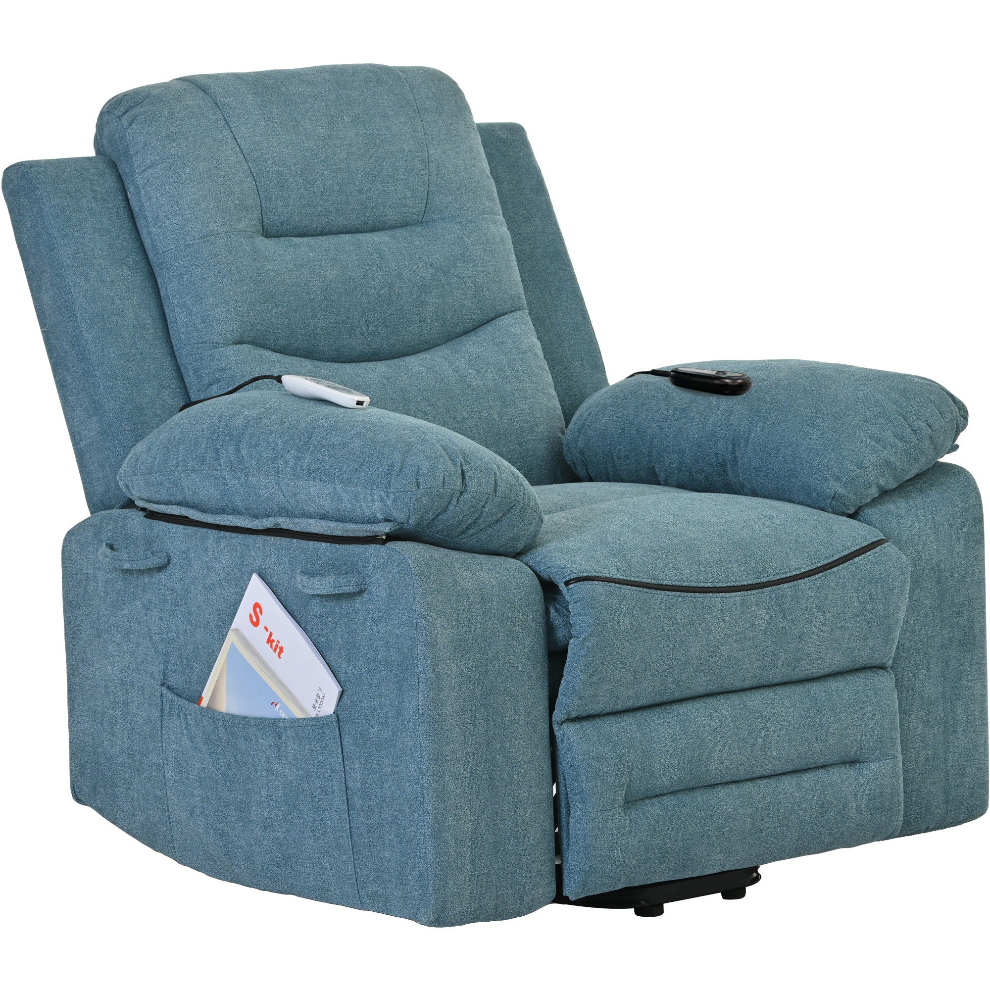 Massage Recliner Power Lift Chair For Elderly With Adjustable Massage And Heating Function, Recliner Chair With Infinite Position And Side Pocket For Living Room