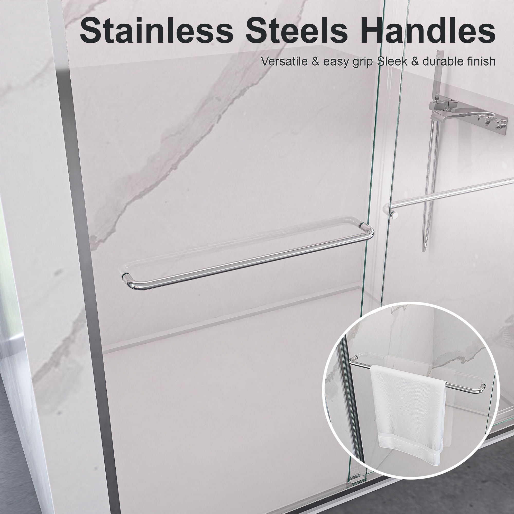 Modern Semi Frameless Double Sliding Shower Door