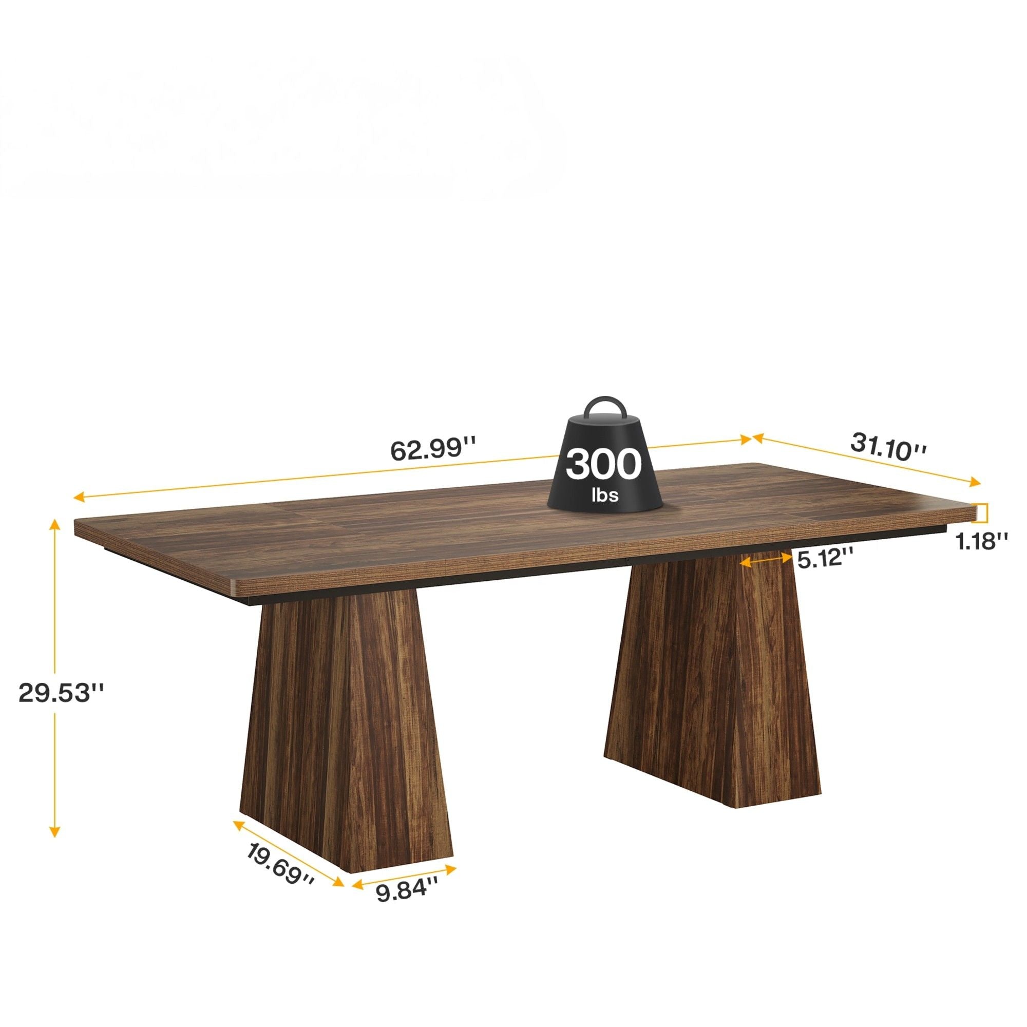 Executive Desk, Workstation With Double Pedestal For Home Office