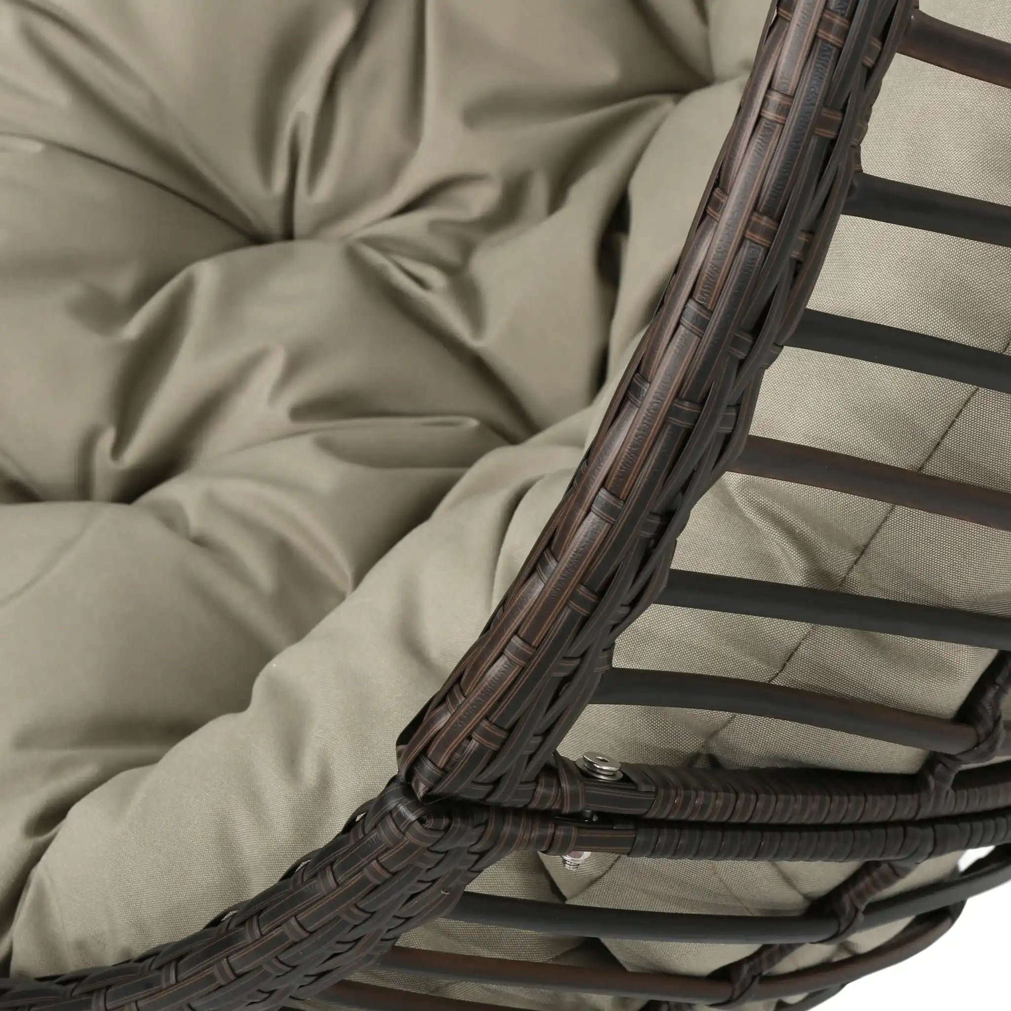 Hanging Basket Chair With Metal Frame And Seat Cushion