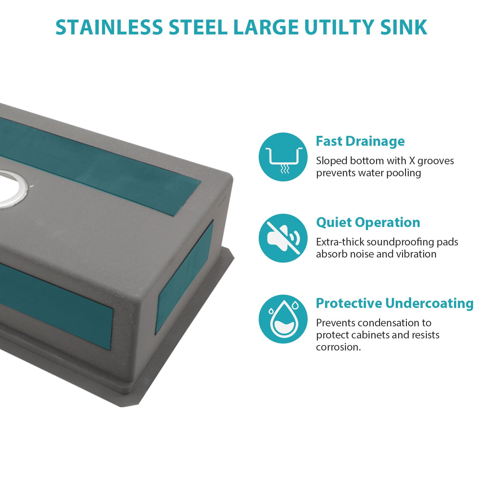 Undermount Kitchen Sink & Deep Single Bowl - Brushed Nickel