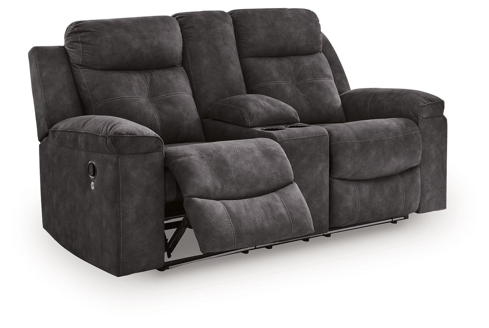 Brysonview - Double Reclining Loveseat With Console - Charcoal - Best Buy Furniture