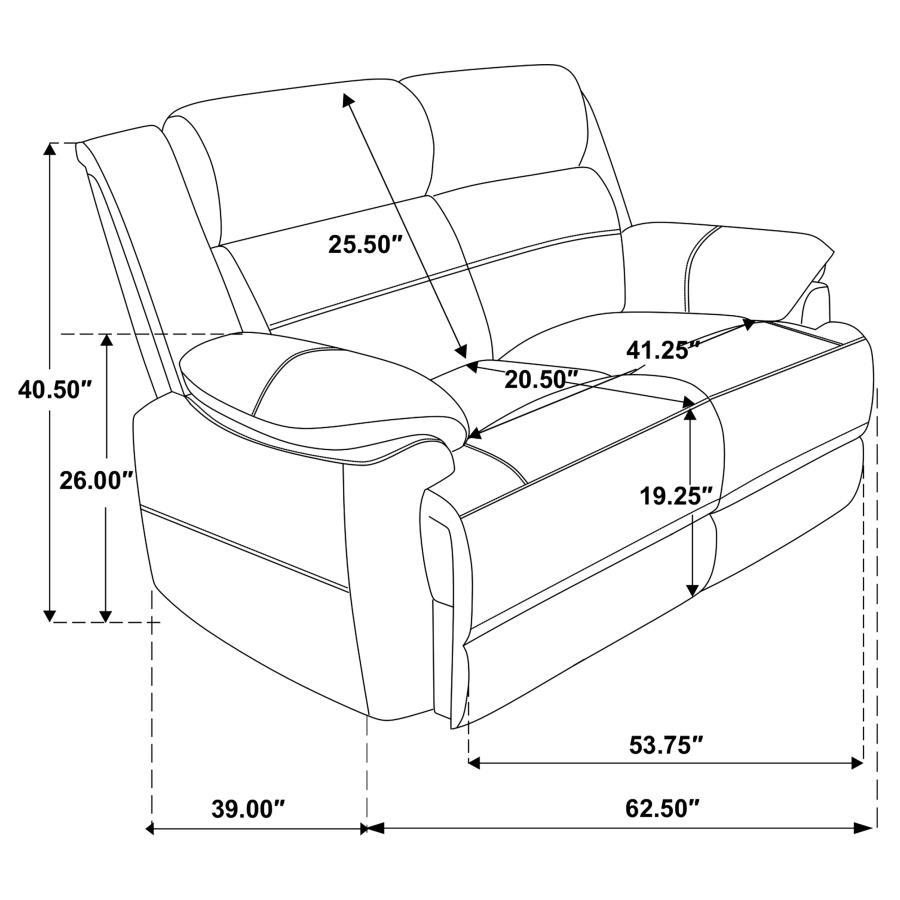 Ellington - Upholstered Padded Arm Loveseat - Dark Brown