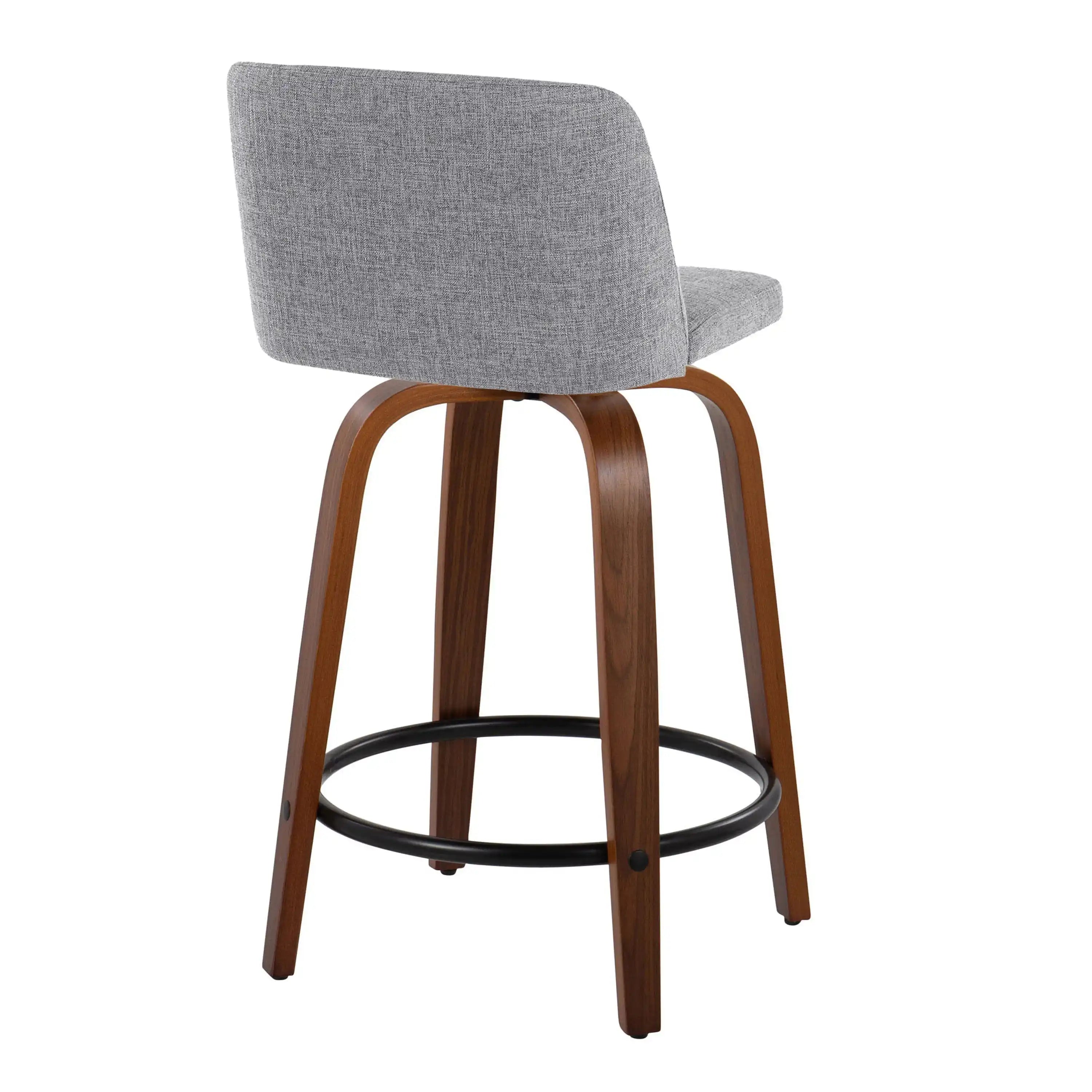 Toriano - Mid Century Modern, Fixed Height Counter Stool & Swivel And Round Footrest (Set of 2) - Best Buy Furniture