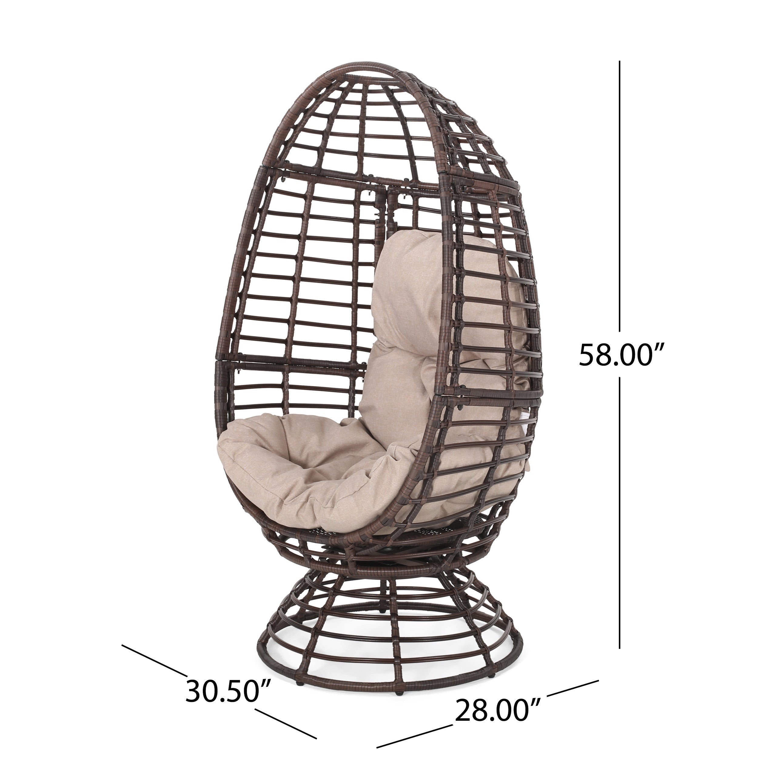Robertson Handwoven Swivel Wicker Egg Chair