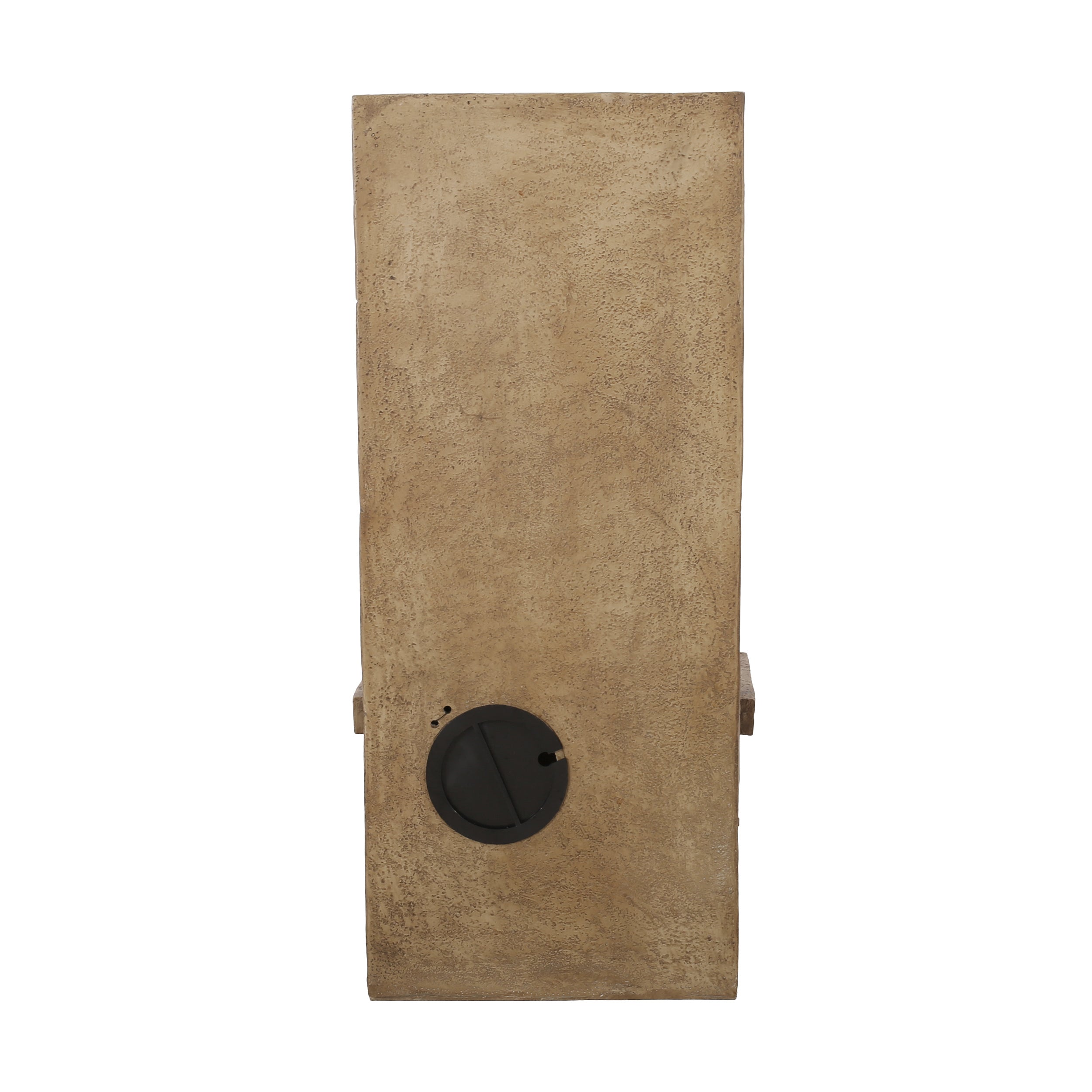 35.25' High Hand Crafted Weather Resistant Floor Fountain with Light Light Brown