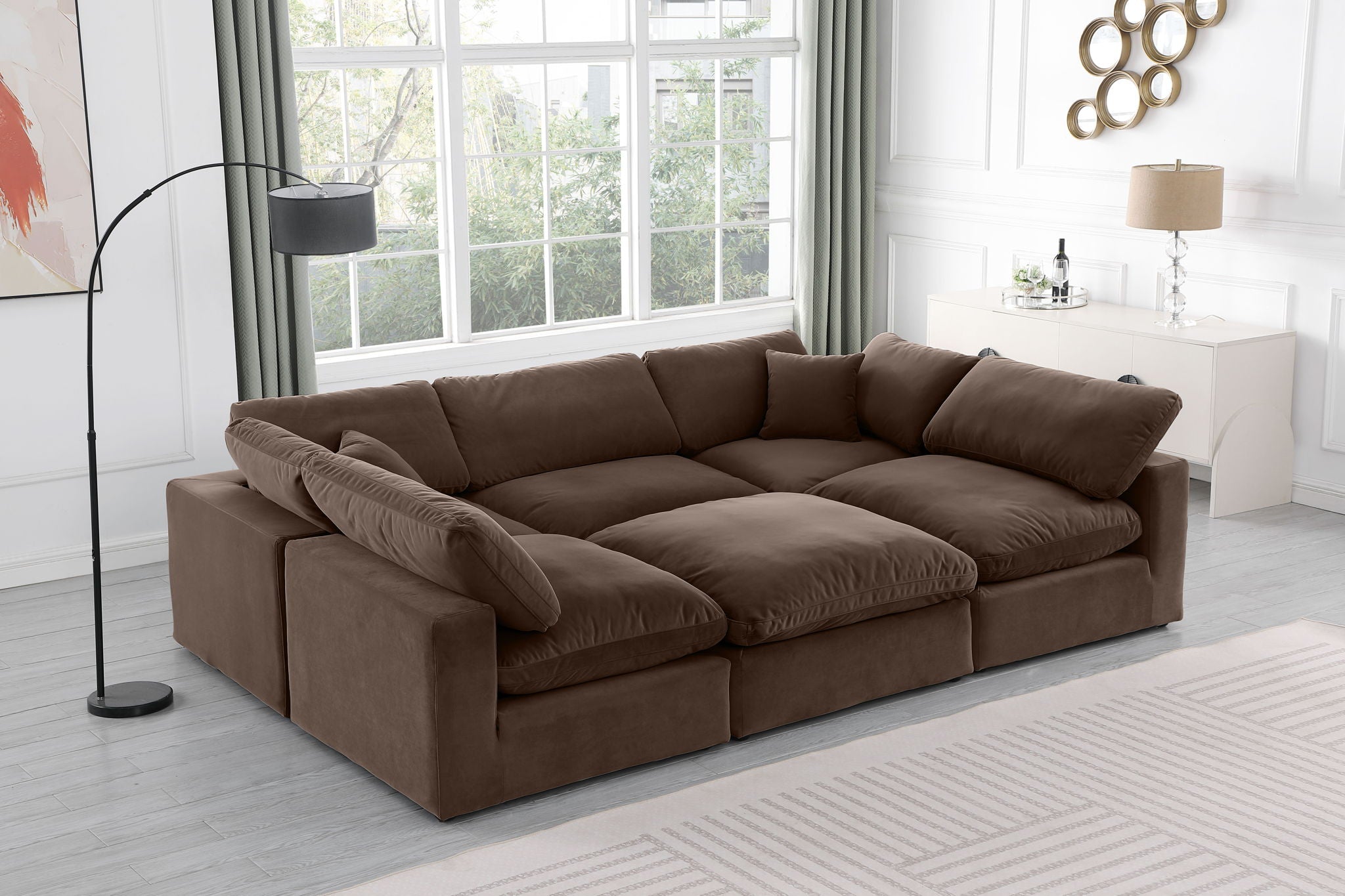 Comfy - 6 Piece Velvet Sectional - Best Buy Furniture