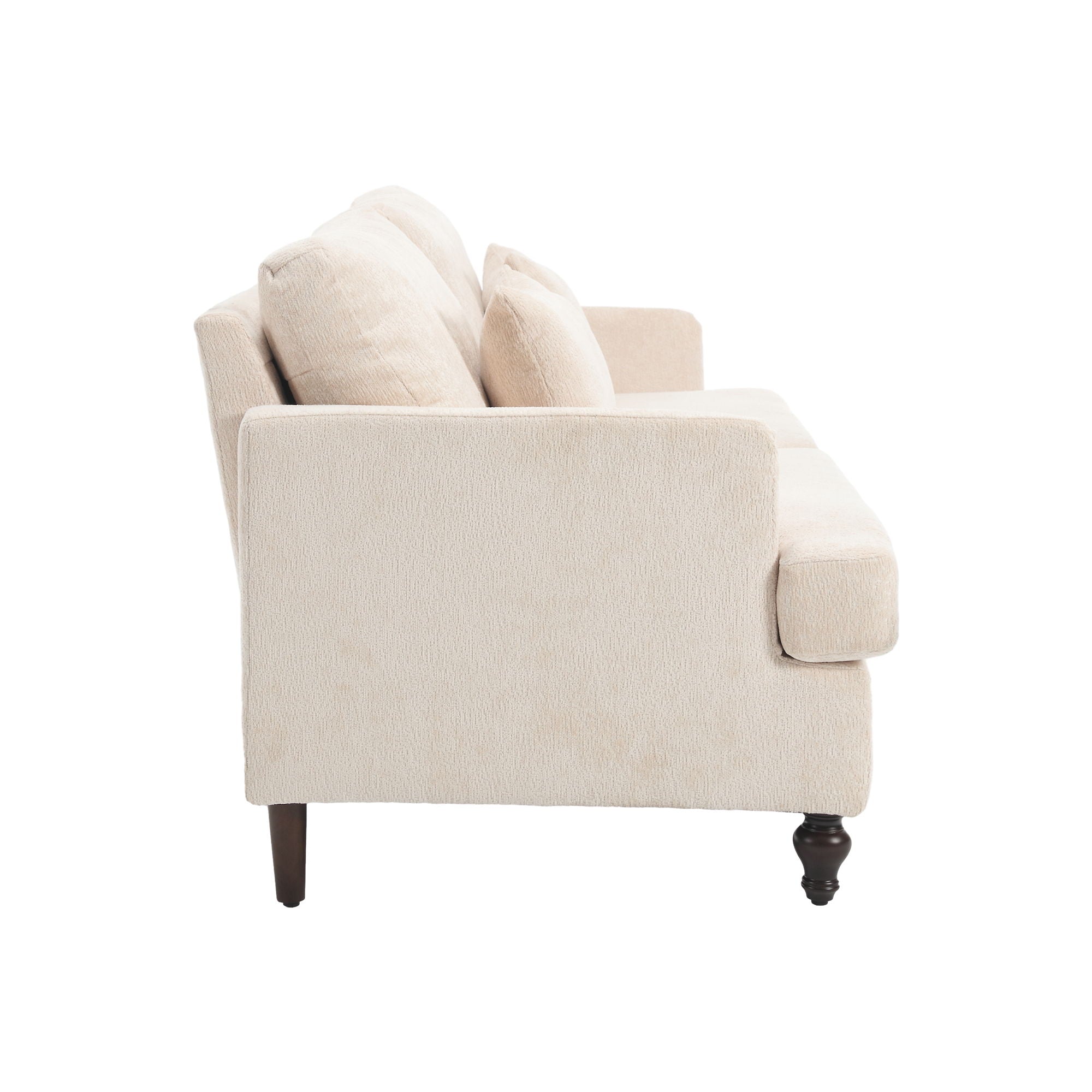 Mid Century Modern Chenille Fabric Loveseat Sofa, 2 Seat Upholstered Couch
