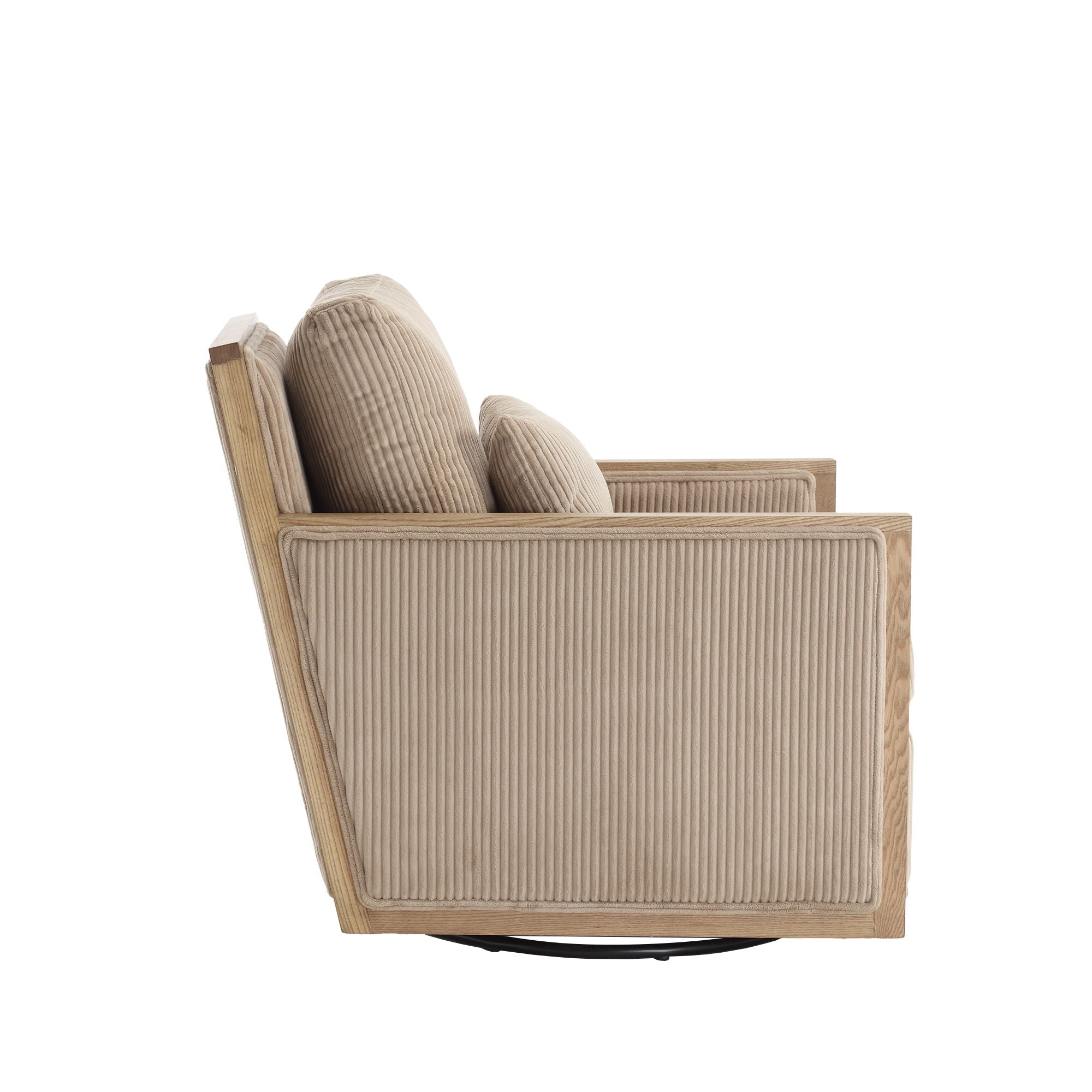 Comfy Accent Barrel Chair, 360 Degree Swivel