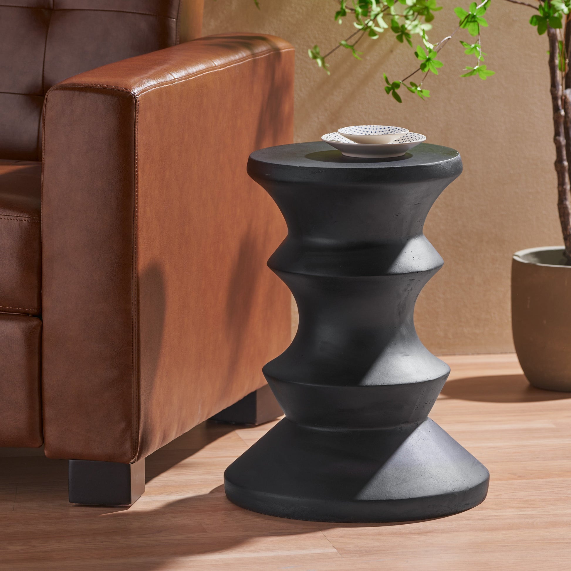 Side Table - Modern Black Concrete Accent Piece - Best Buy Furniture