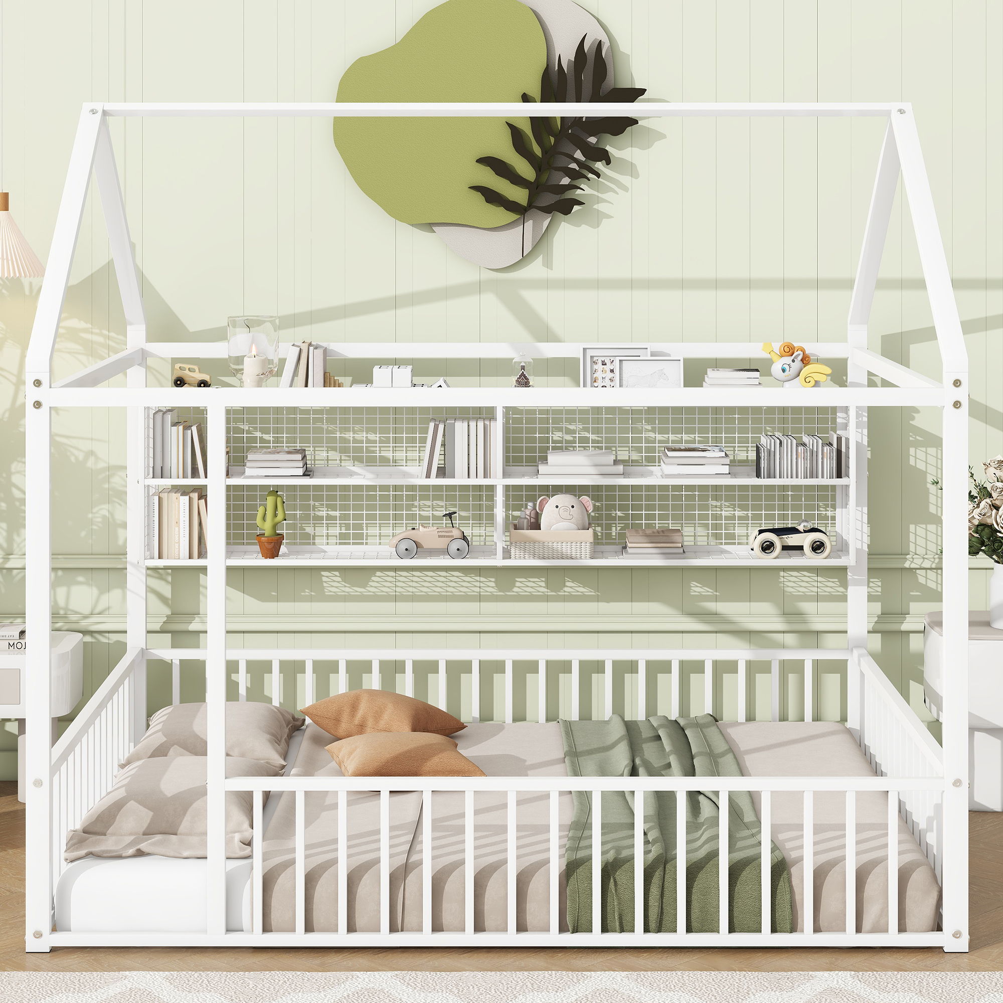 House Frame With Fence And Shelves