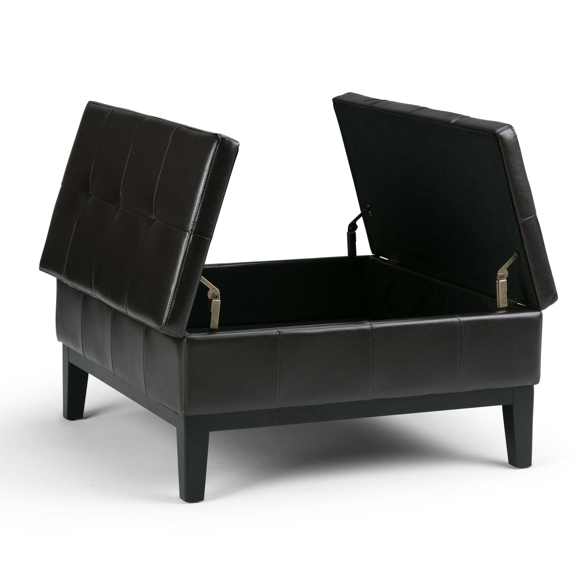 Dover - Square Coffee Table Storage Ottoman - Tanners Brown - Best Buy Furniture