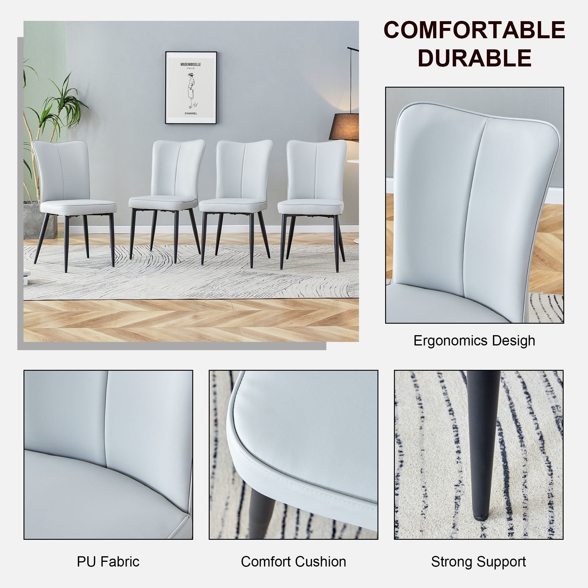 Modern Minimalist Dining Chairs (Set of 2)