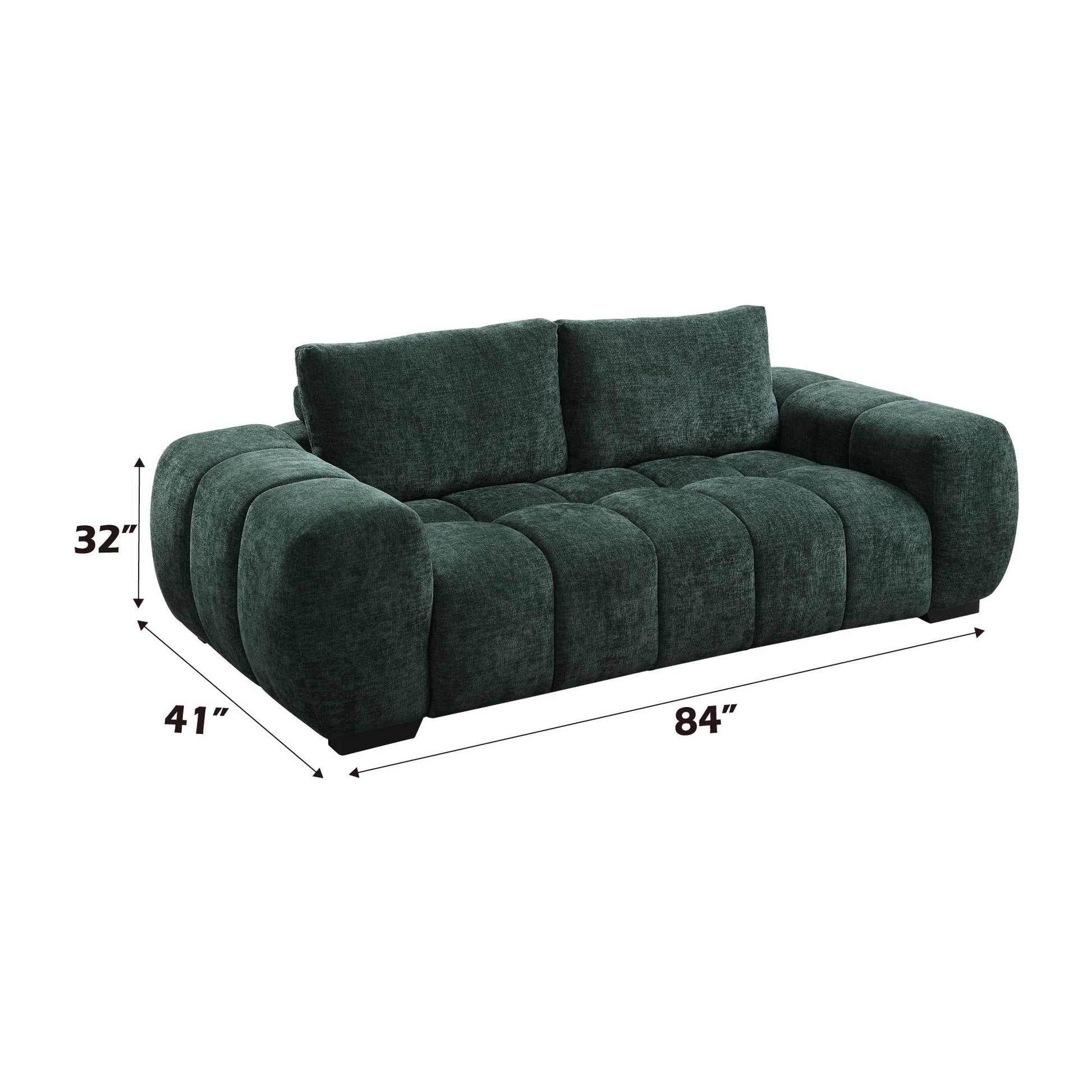 Ferrand - 2 Pieces Green Living Room Sofa & Loveseat Set - Green - Best Buy Furniture