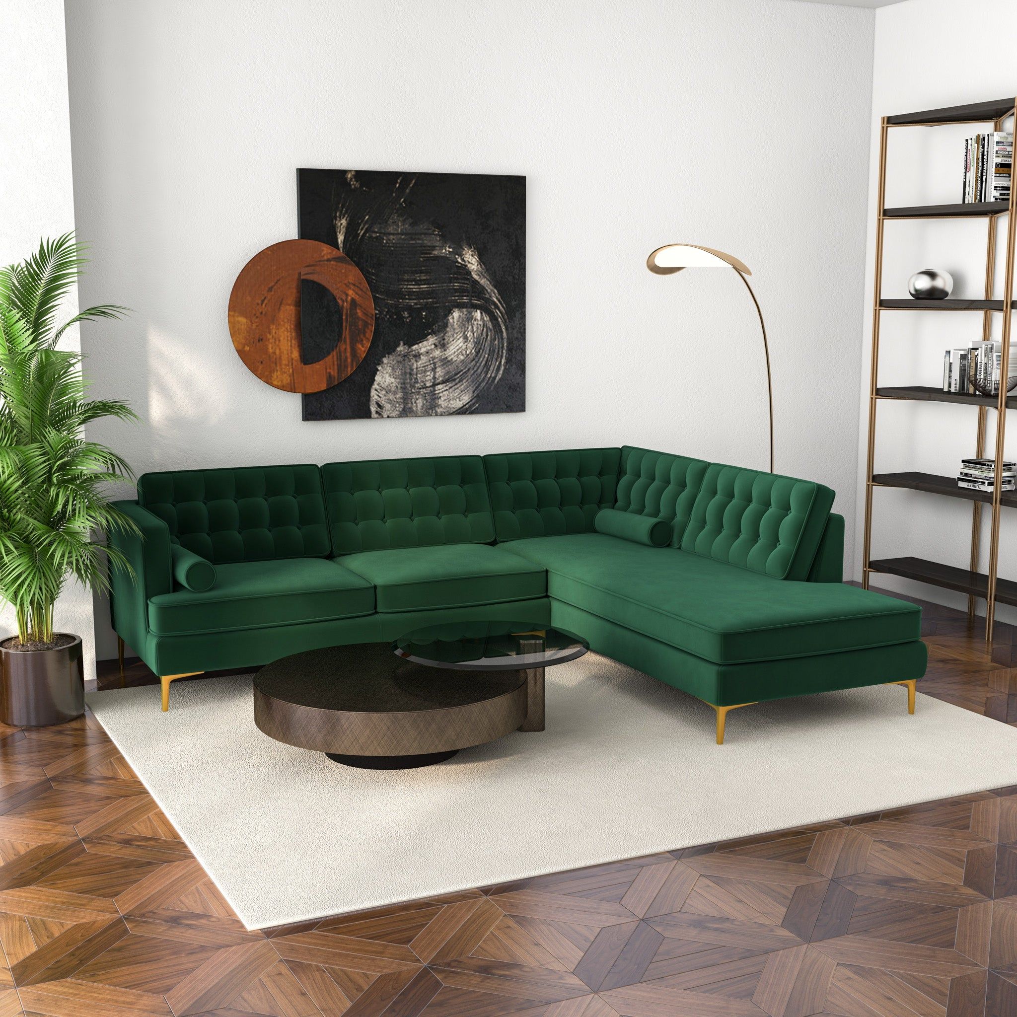 Brooke - Velvet Sectional Sofa