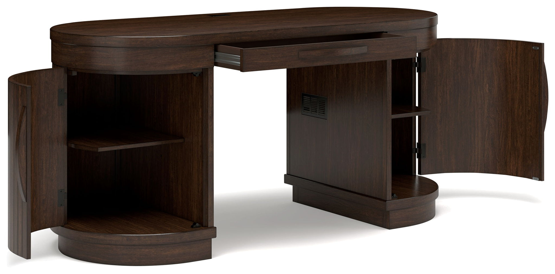 Korestone - 3 Pc. - Home Office Desk, Chair, Credenza - Warm Brown - Best Buy Furniture