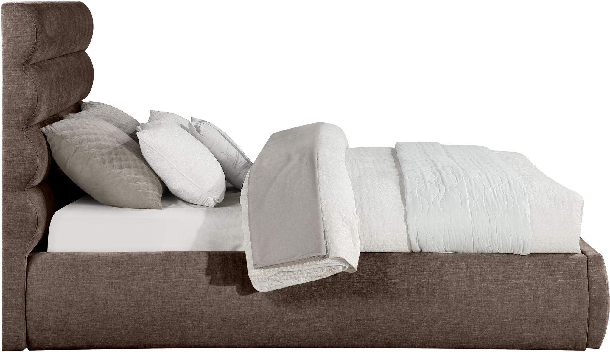 Adam - Chenille Fabric Bed With 52" Headboard