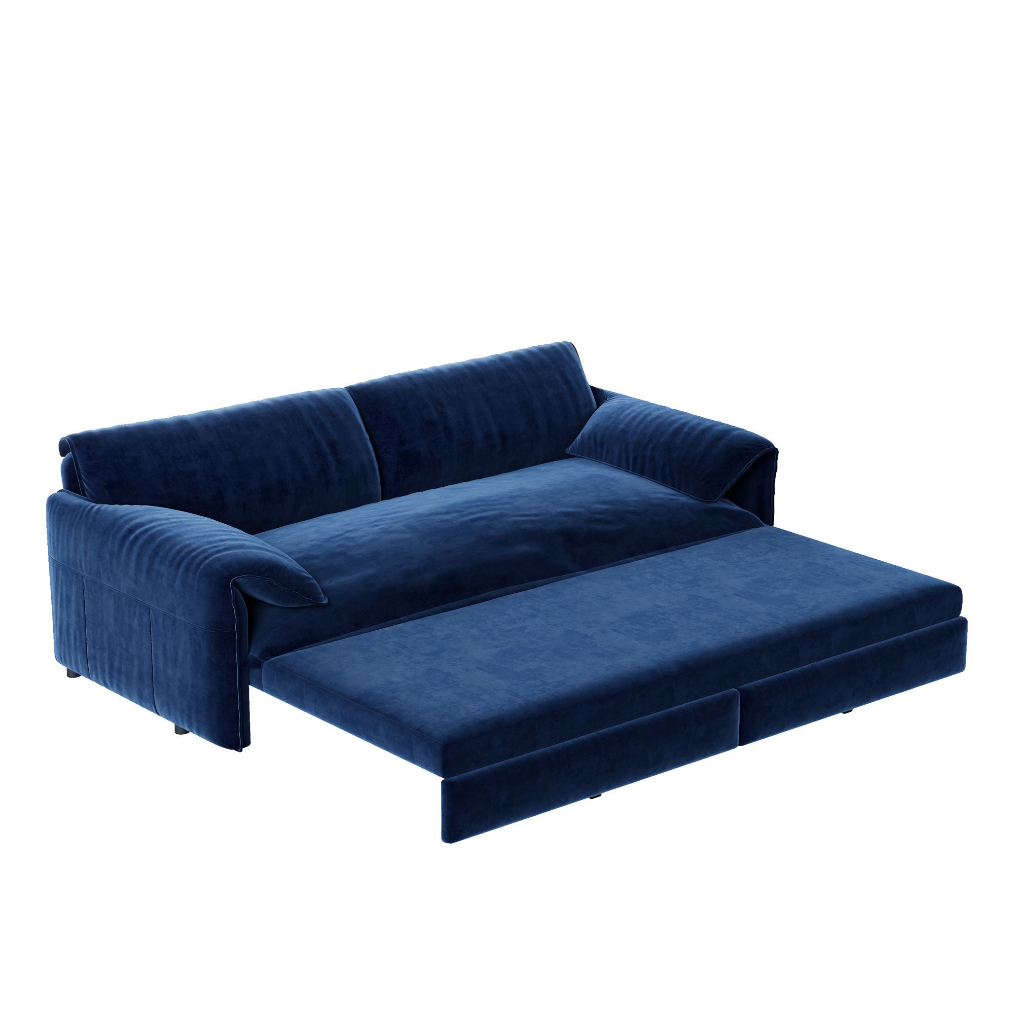 Queen Pull Out 3 In 1 Convertible Sleeper Sofa With Side Storage
