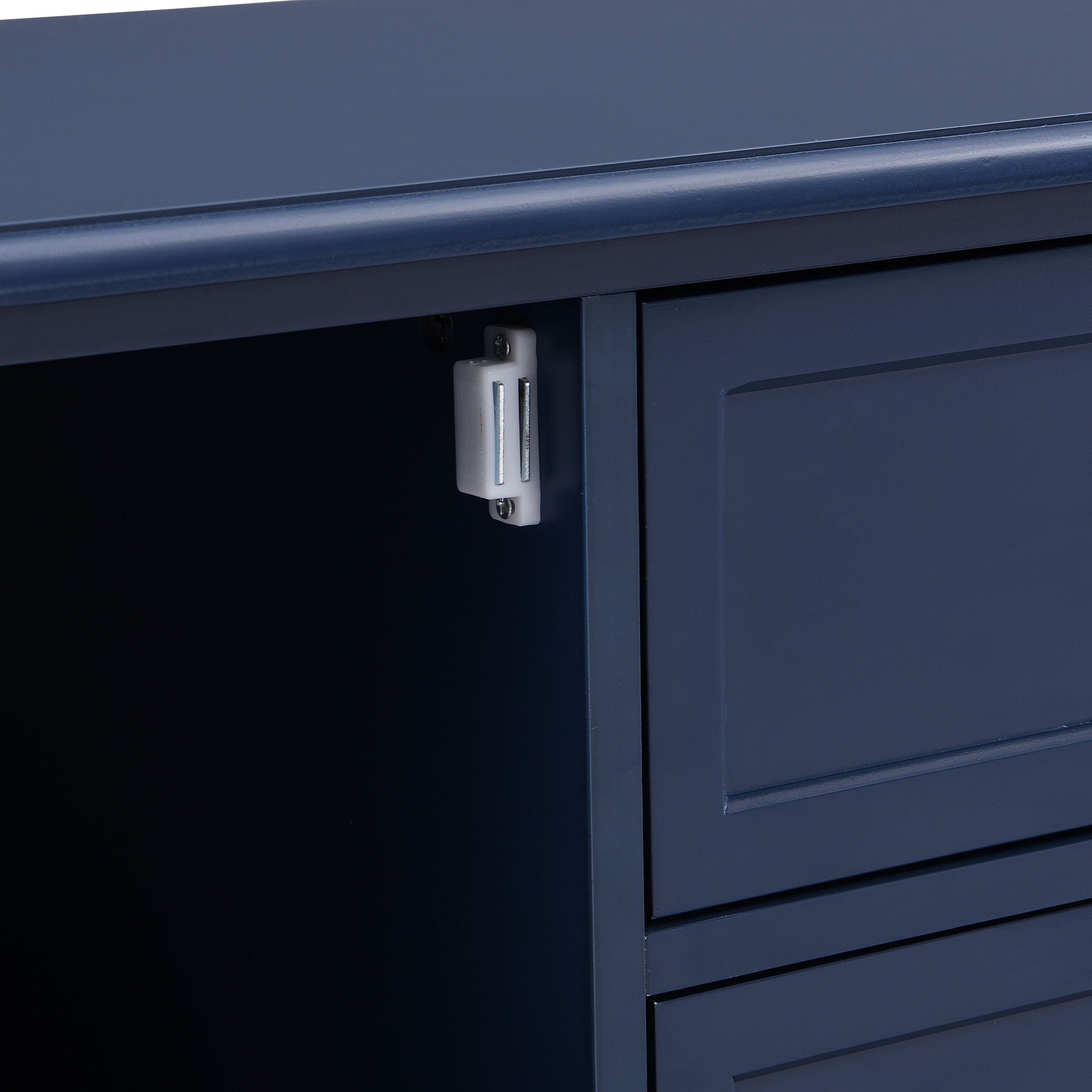 TV Stand, Entertainment Center With Dual Drawers And Hidden Storage, Cabinet With Soft Closing Doors And Sleek Panel Design