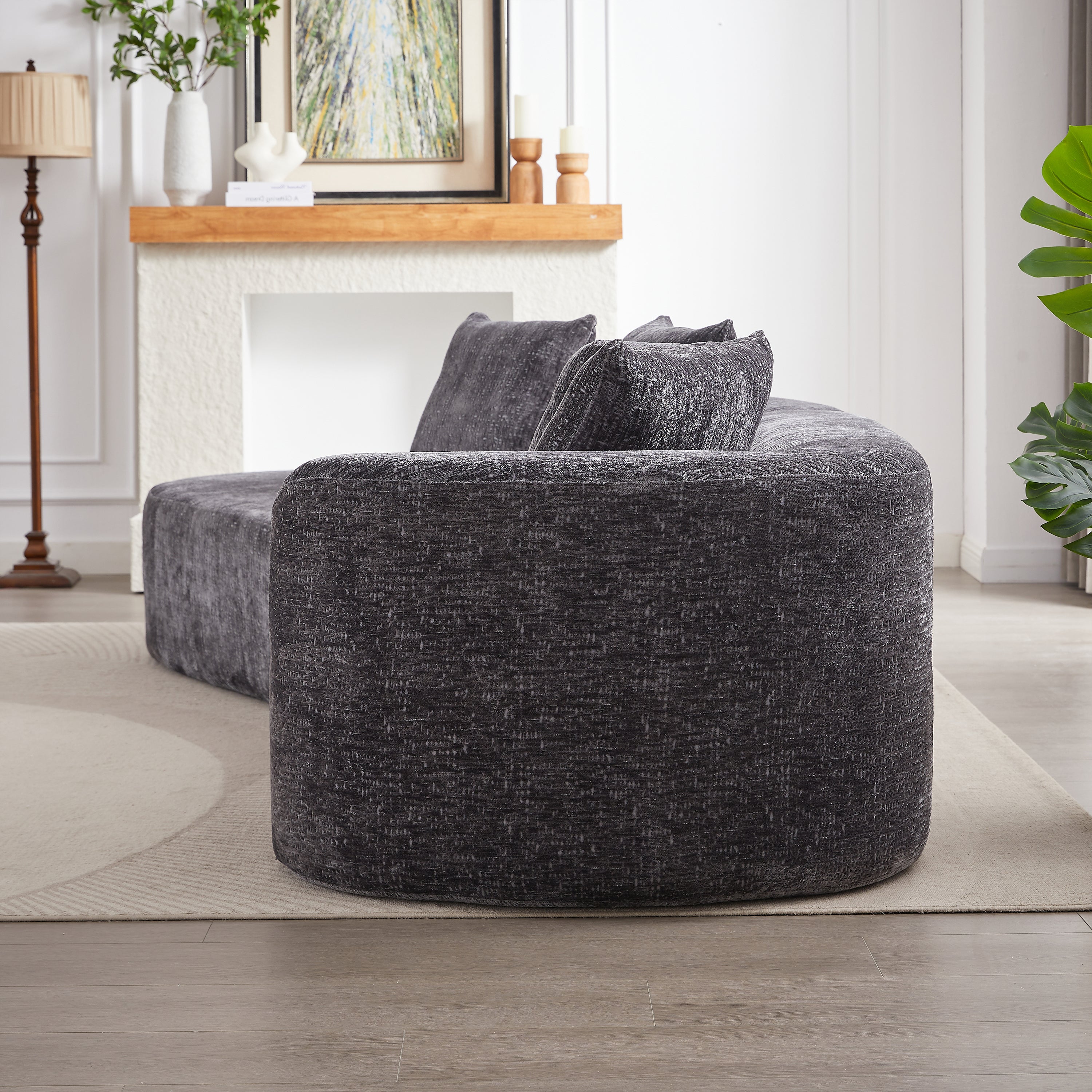 Modern Upholstered Oversized Sectional Sofa, 114-Inch Chenille - Best Buy Furniture