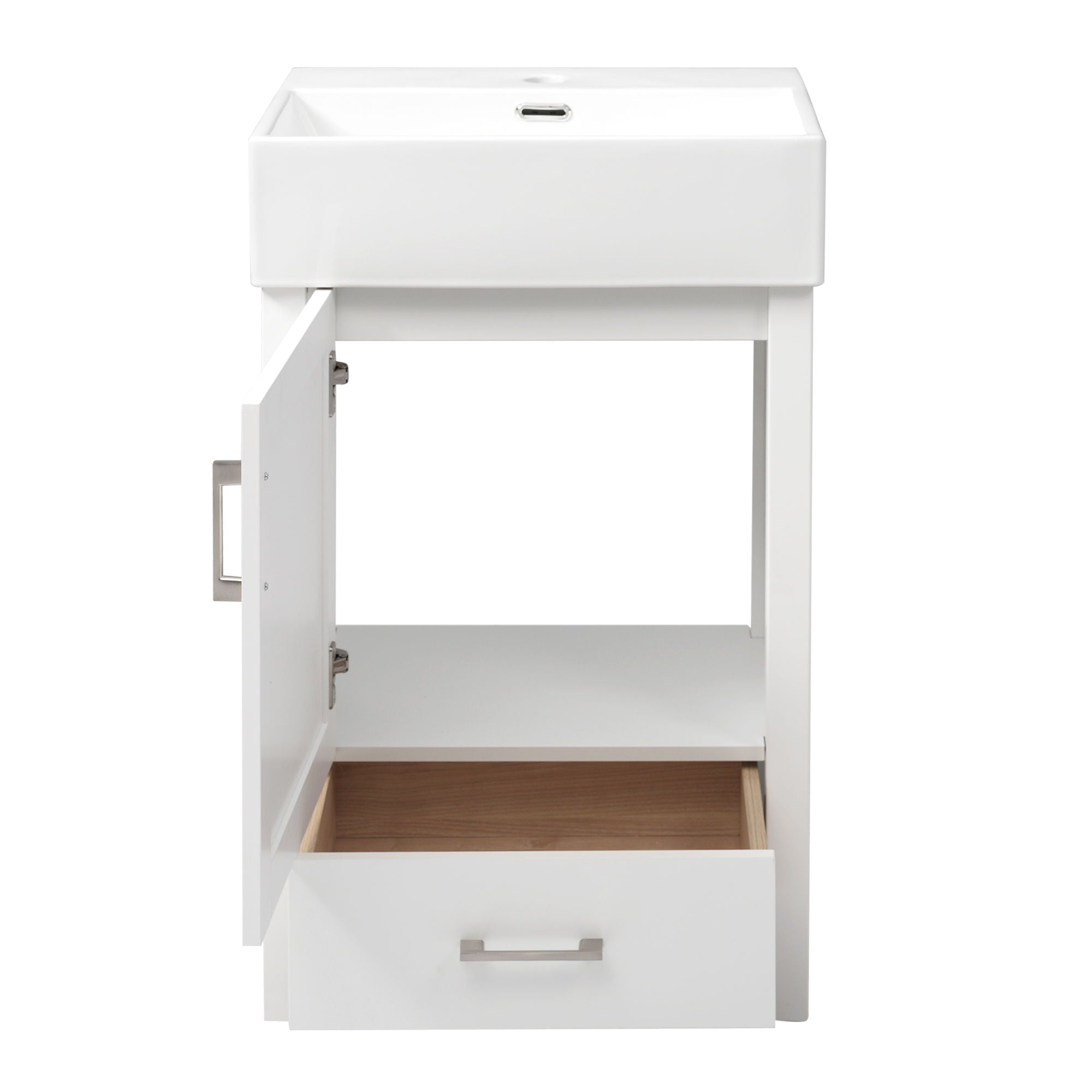 20.28" Bathroom Vanity With Sink & Storage - White