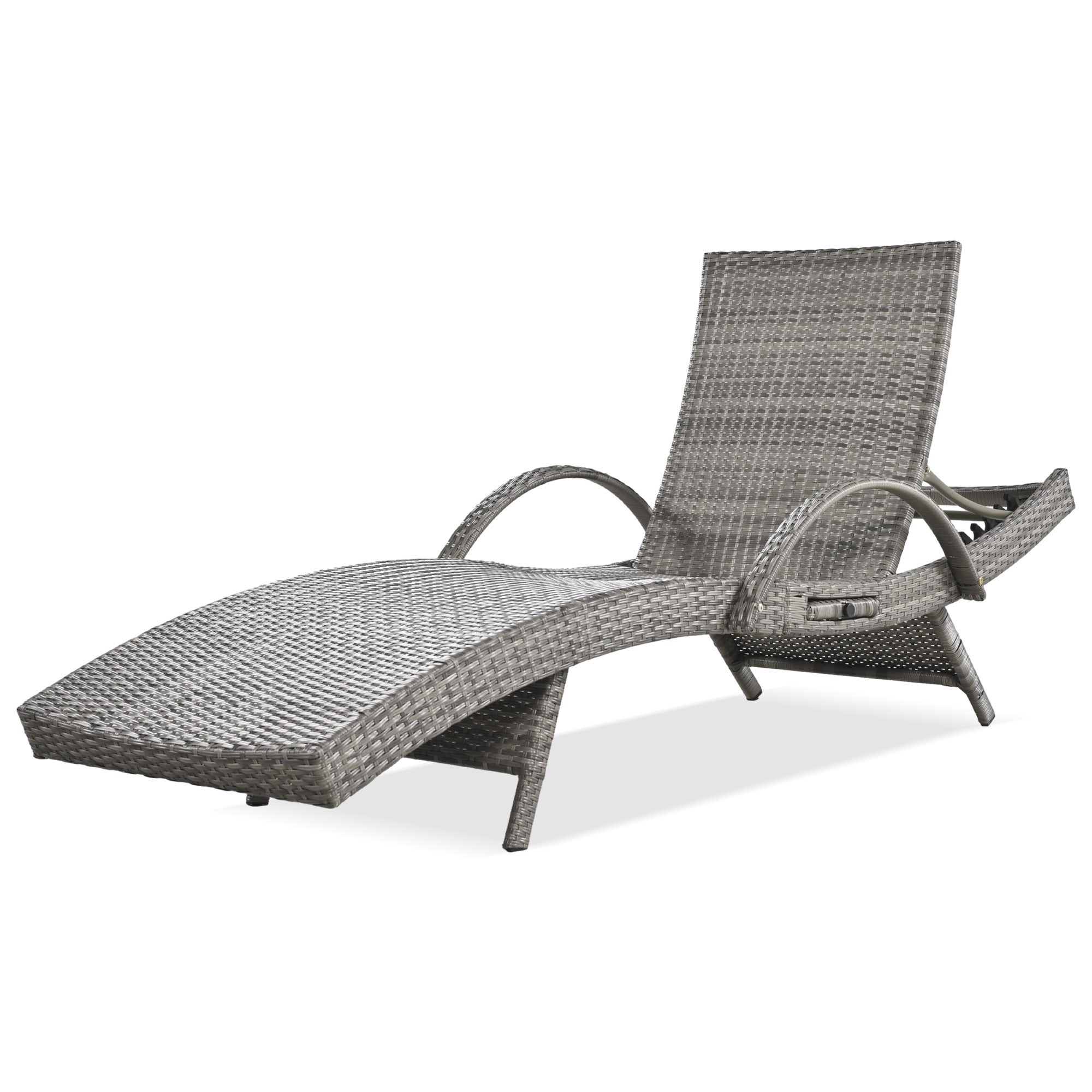 K&K 80" Outdoor Wicker Chaise Lounge Chairs Set of 2