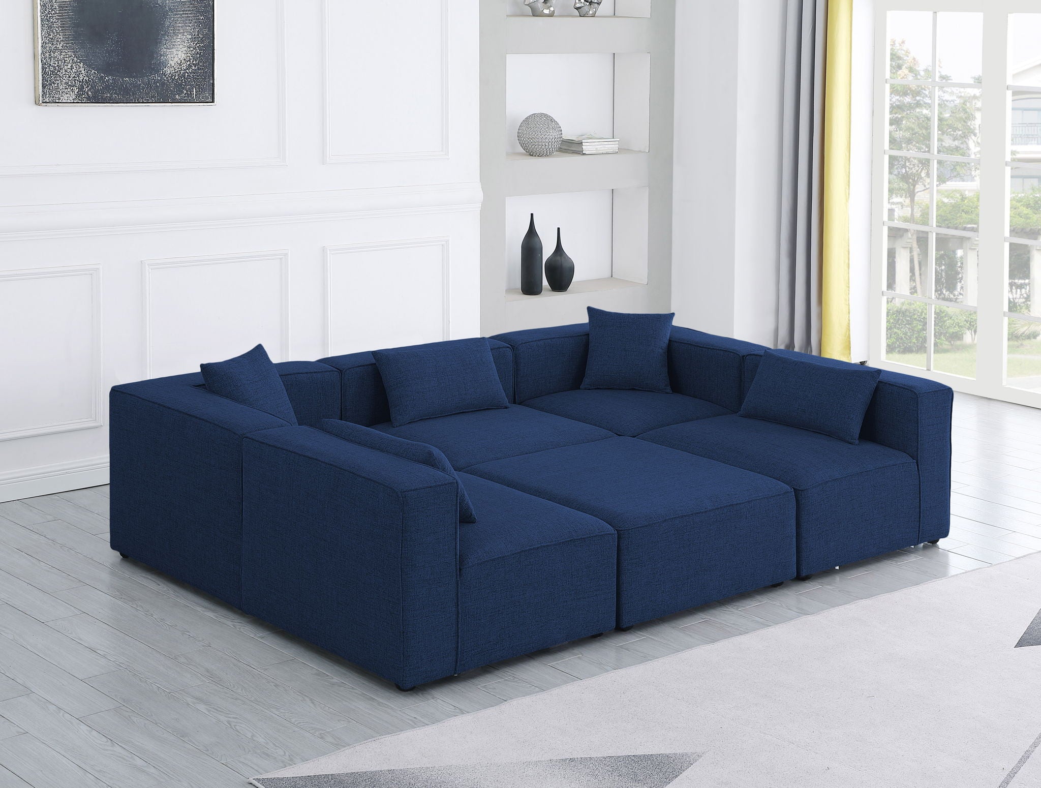 Cube - Linen 6 Piece Modular Sectional