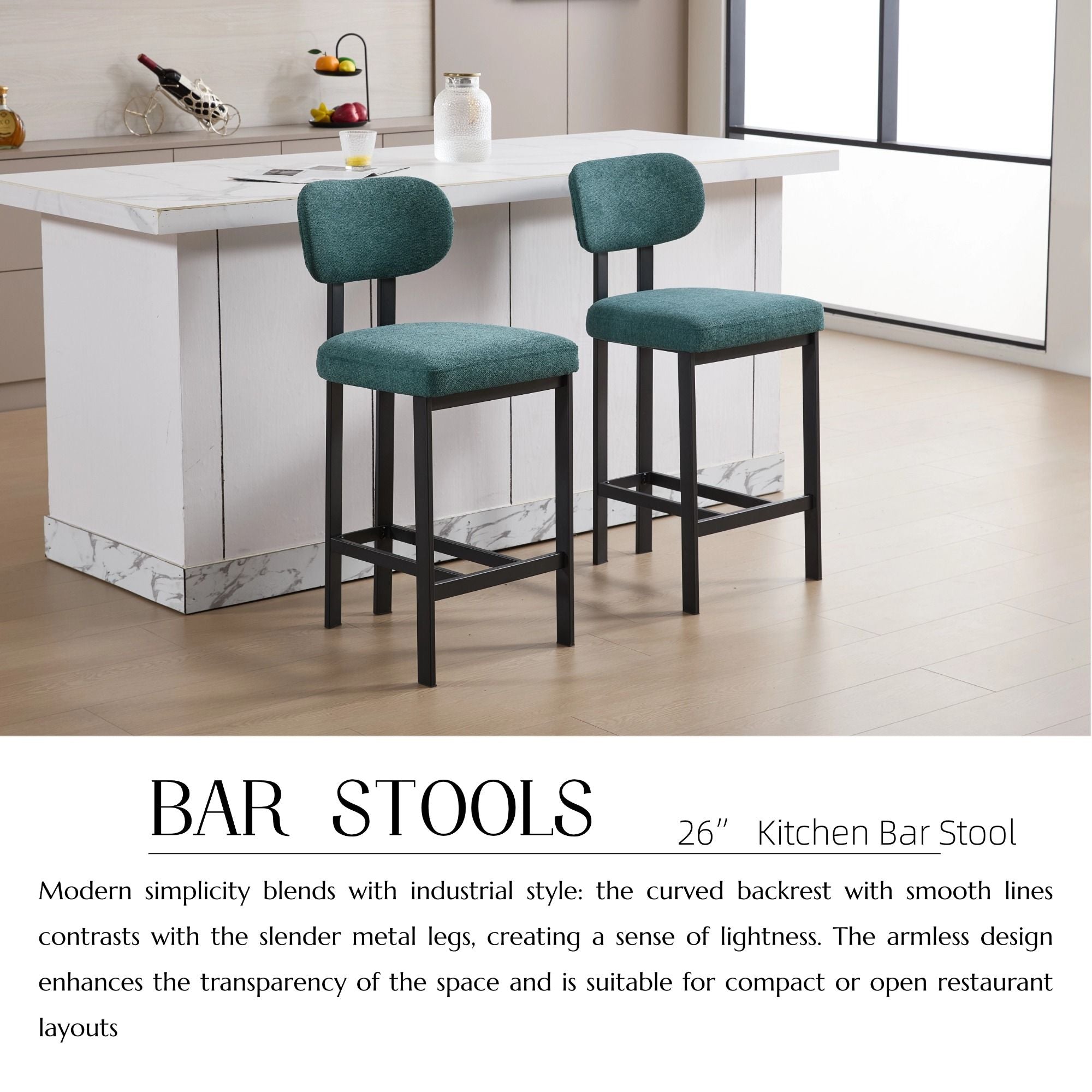 Modern Counter Height Stools (Set of 2)