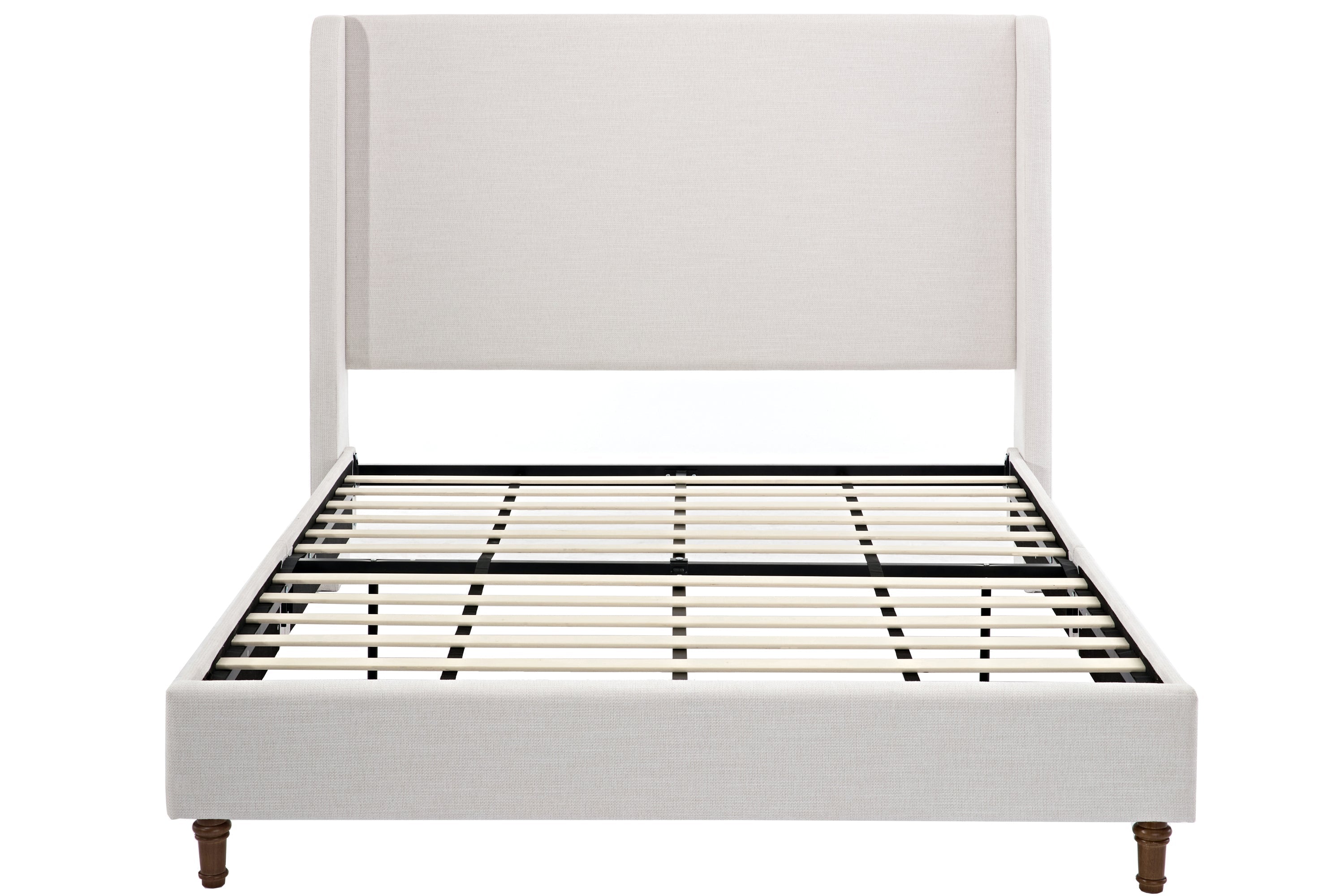 Harper upholstered bed, 54" headboard, textured ivory canvas