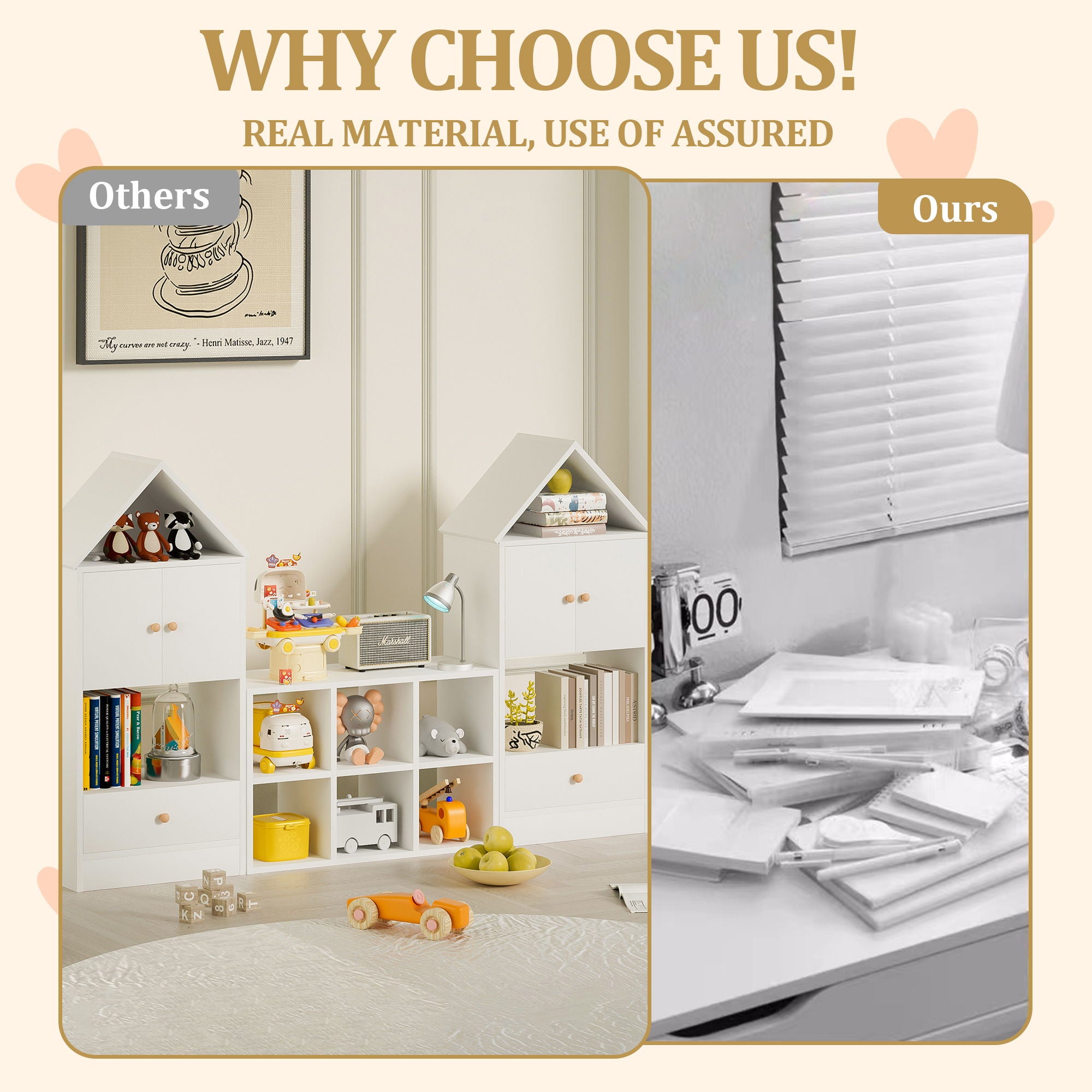 Versatile Children's Bookshelf With House Shaped Design, Multi Functional Storage For Books And Toys