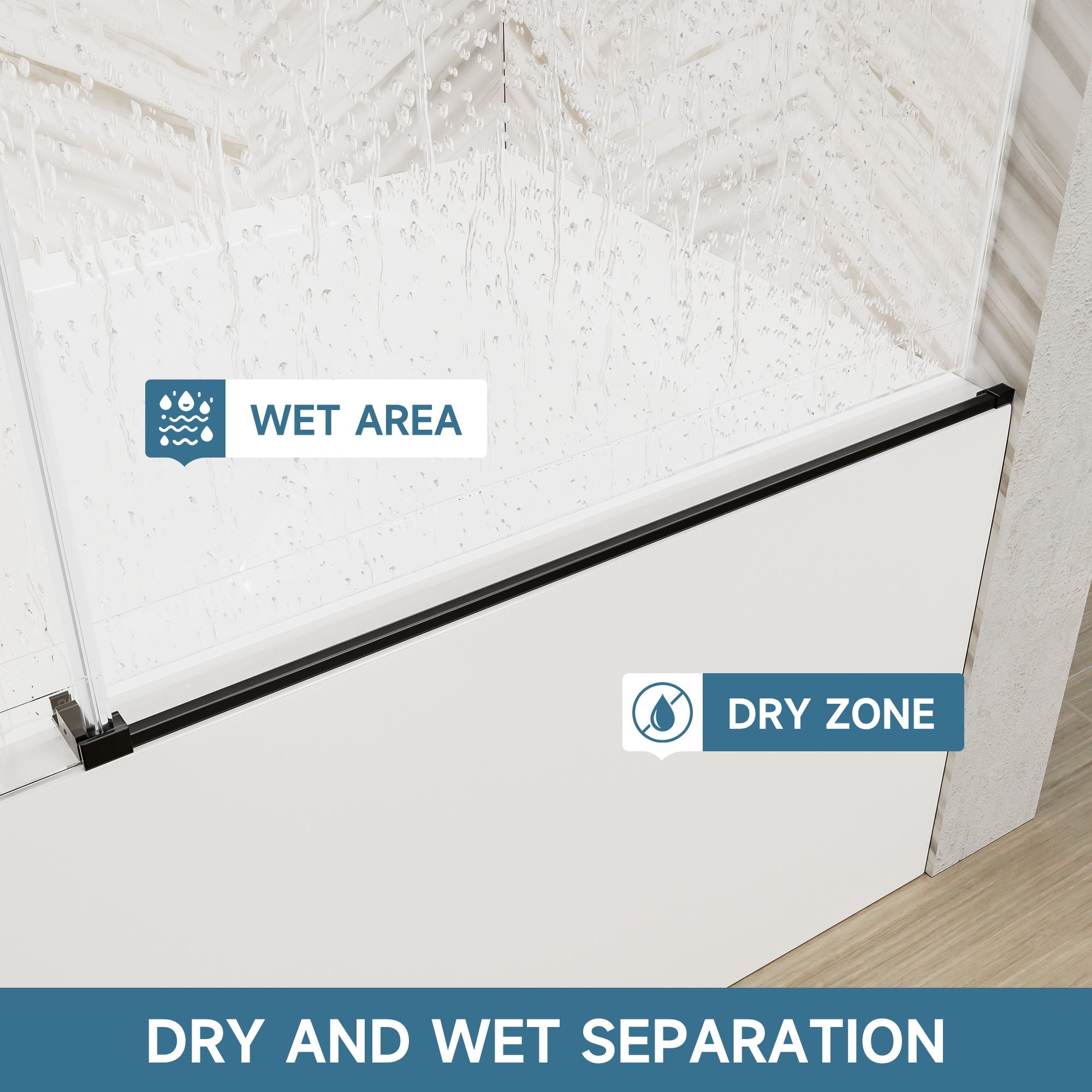 Frameless Single Sliding Shower Door With Soft Close, 5 / 16" Clear Nano Coated Tempered Glass, 60" X 60" - Matte Black - Best Buy Furniture