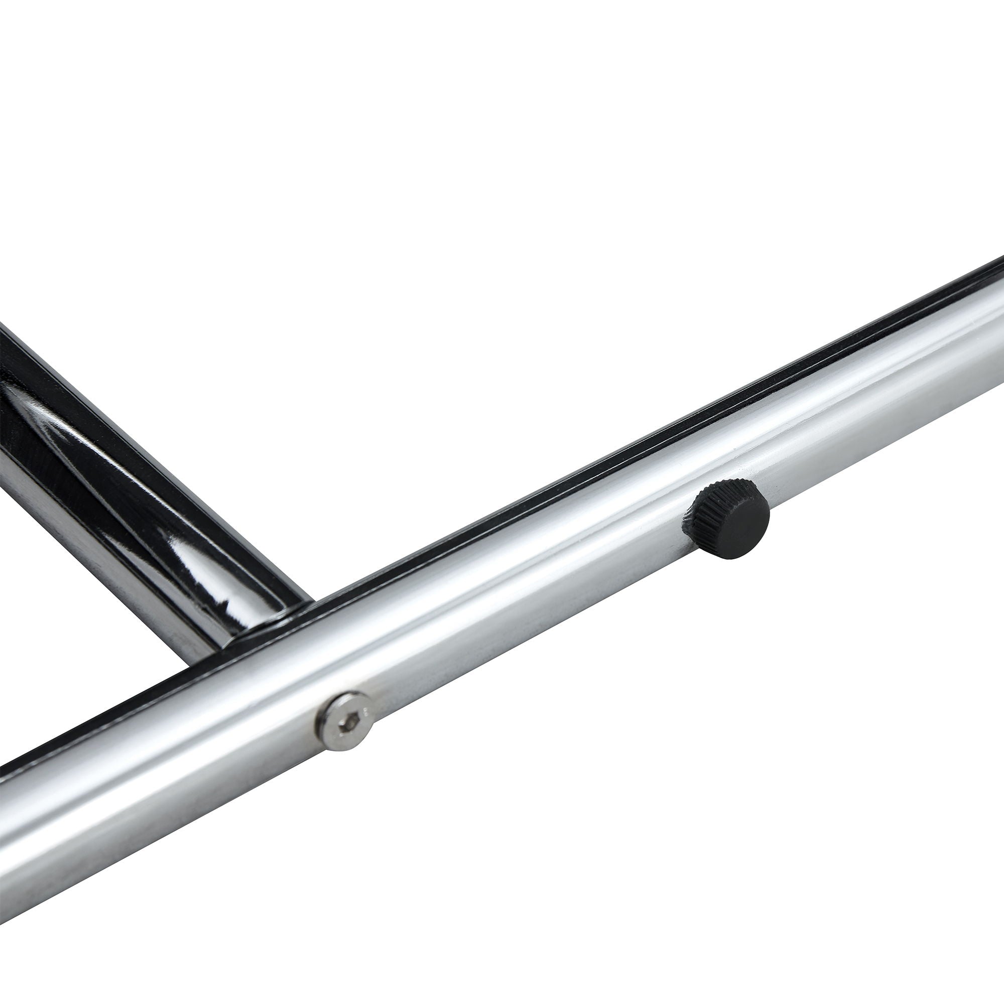 Shoe Changing Bench With Silver Metal Legs For Versatile Use - Black
