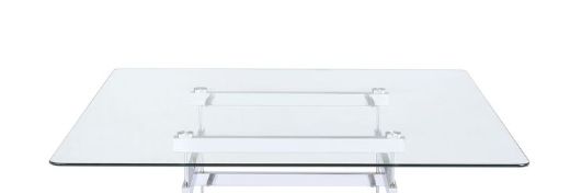 Nadie - Clear Glass Top Counter Height Table - Chrome - Best Buy Furniture