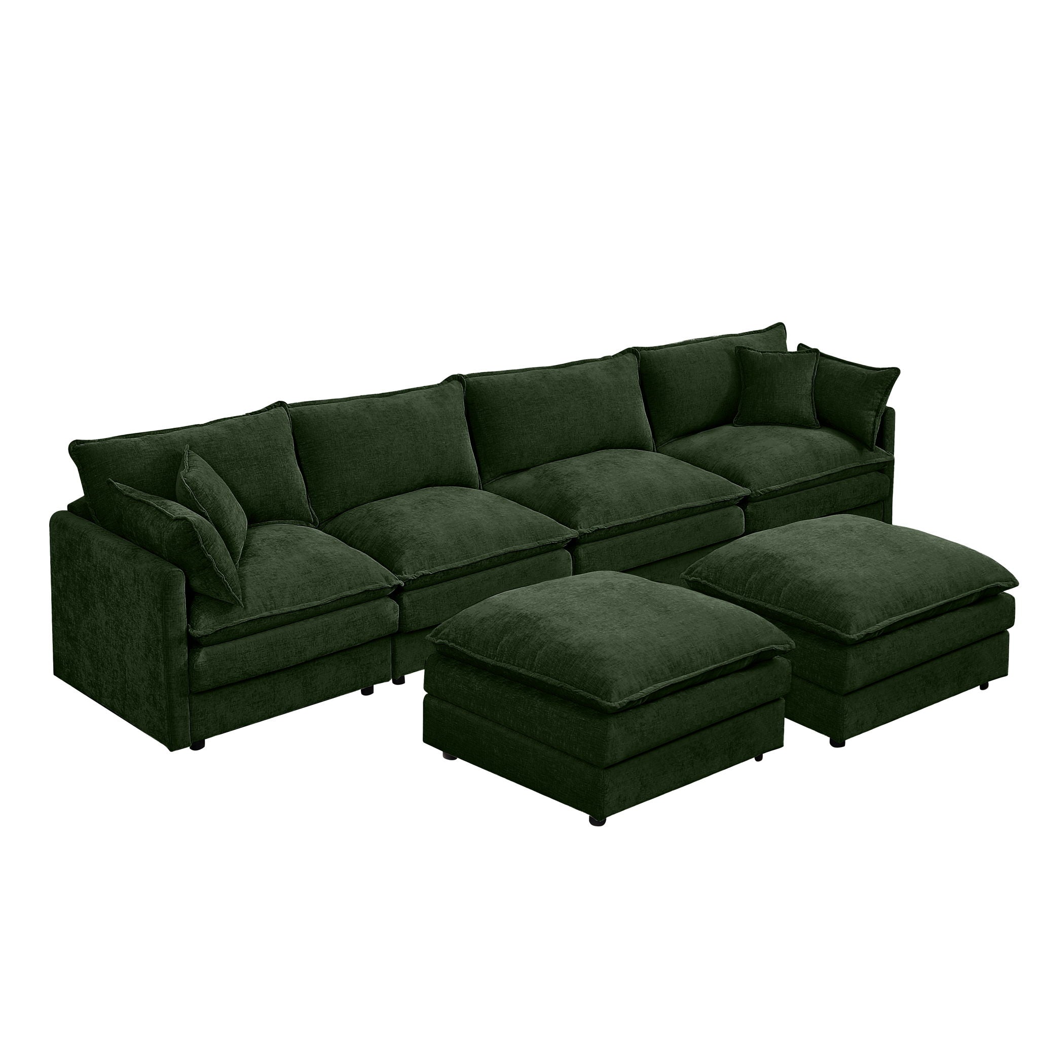 Modular U Shaped Sectional Sofa, 4 Seater Comfy Cloud Couch