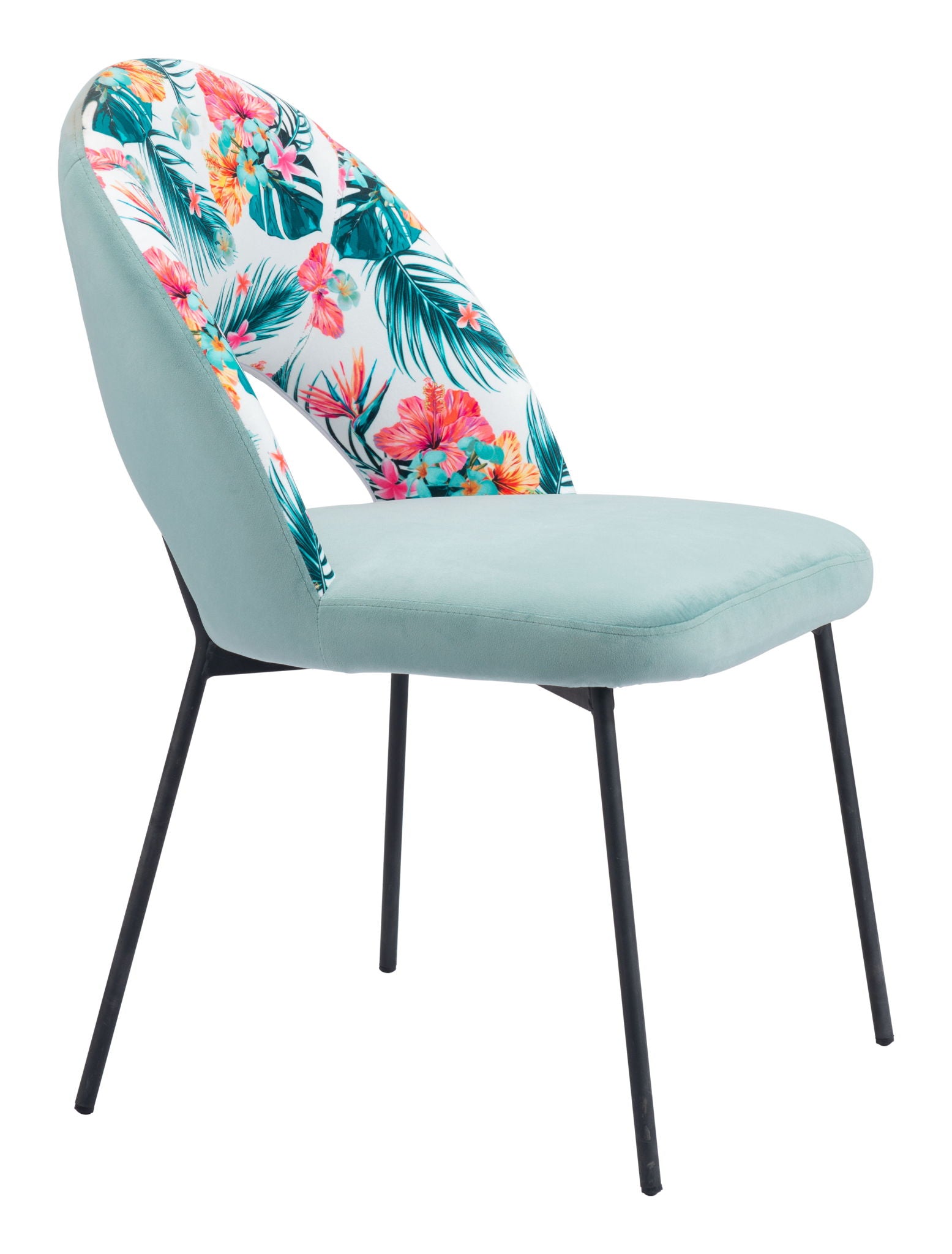 Bethpage - Dining Chair (Set of 2) - Multicolor Print & Green