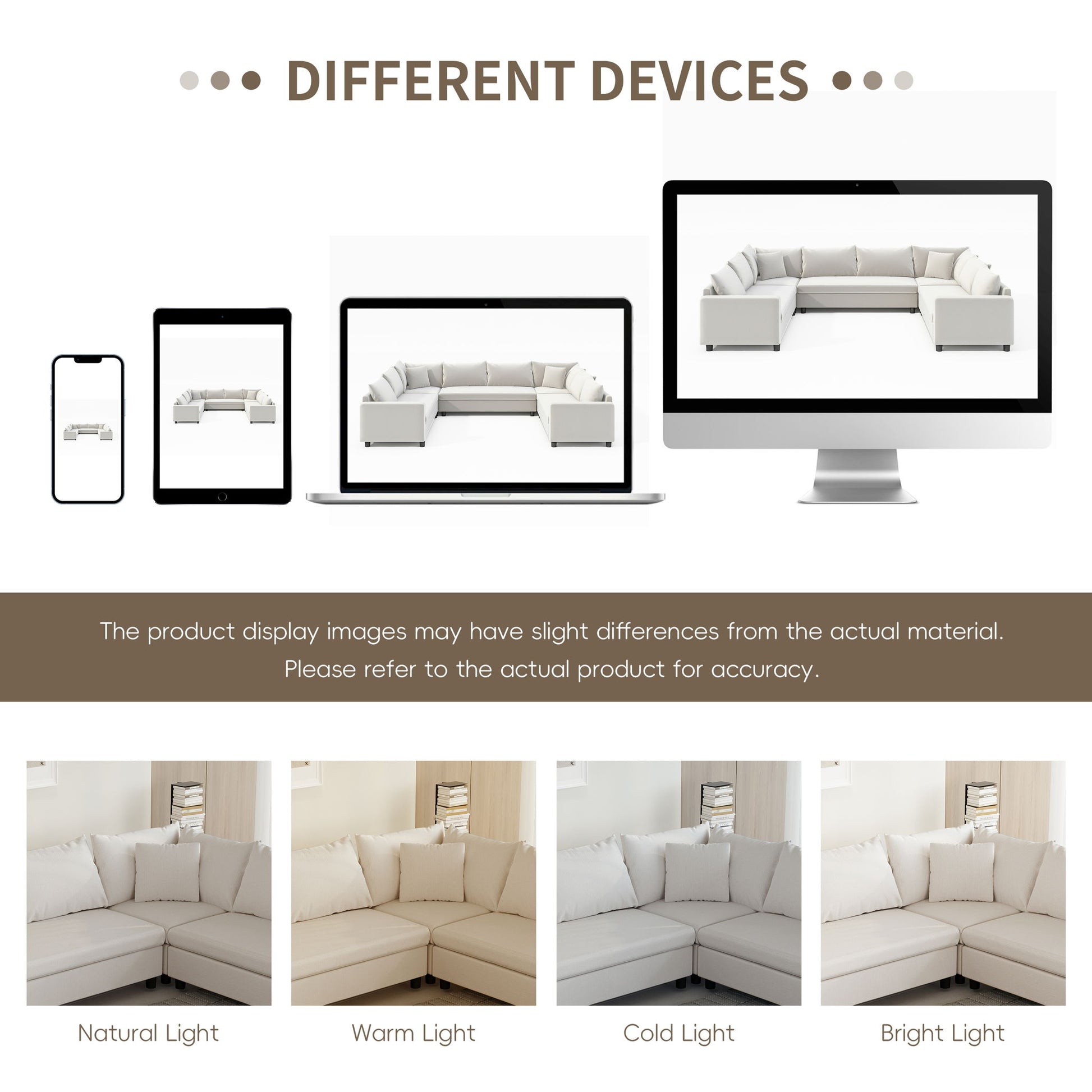Modular Sectional Reversible U Shaped Couch Set, Free Combination Minimalist Style, Oversized 8 Seat Convertible Sofa - Best Buy Furniture