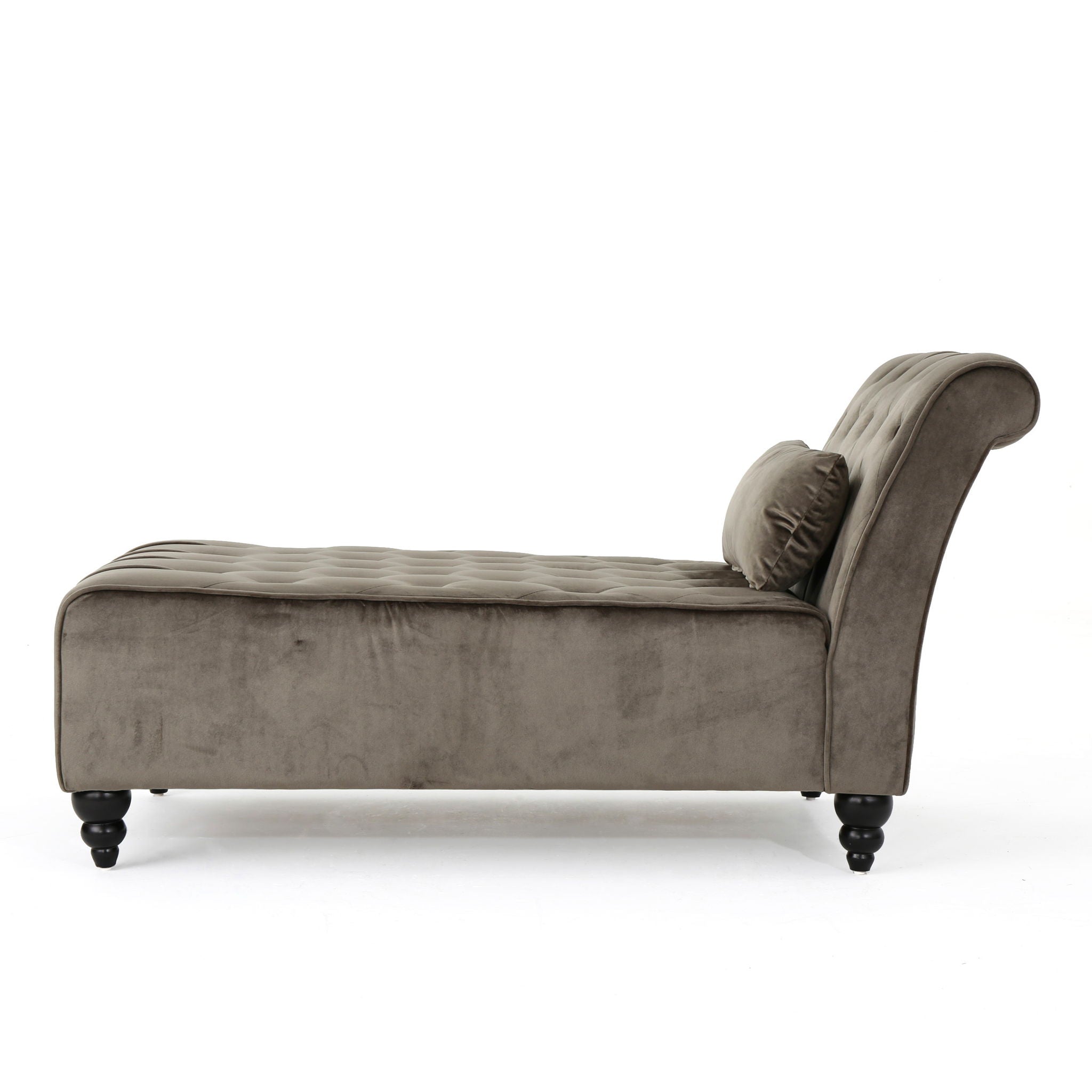 Ethereala - Upholstered Velvet Chaise Lounge With Button Tufted