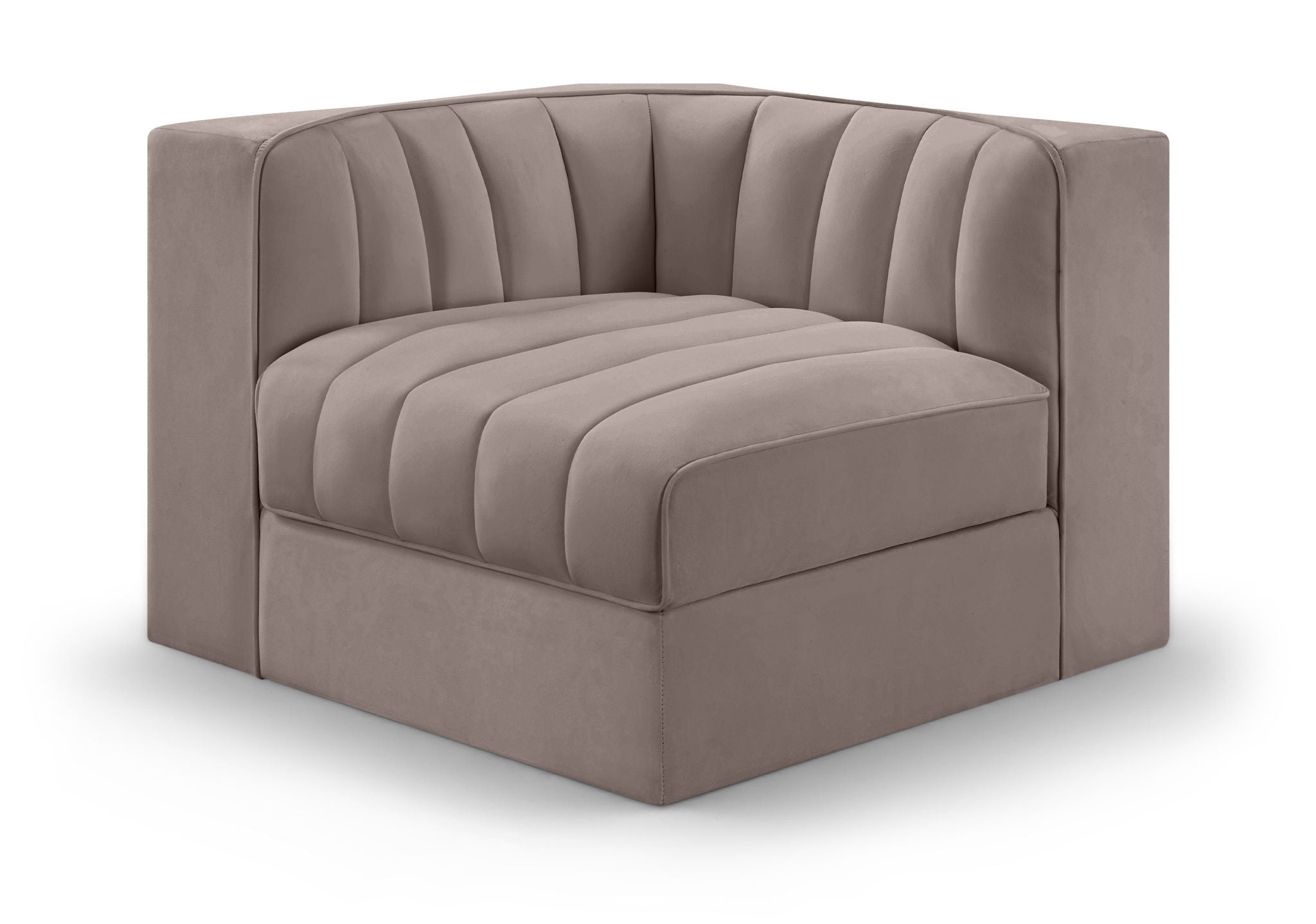 Rummi - Velvet Performance Fabric Upholstered Modular Corner Chair