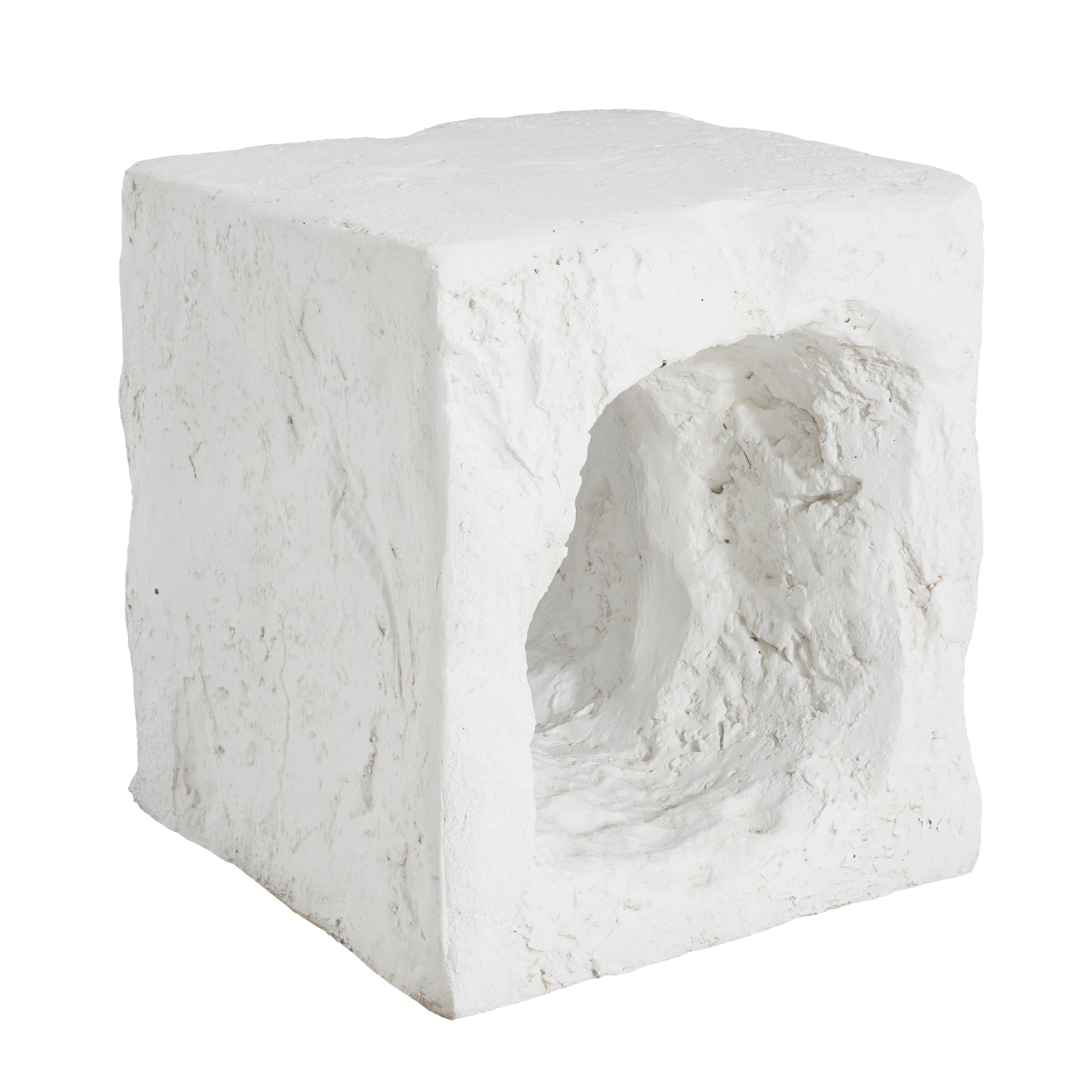 Lyra Outdoor Patio Karst Cave Inspired MGO Side Table White
