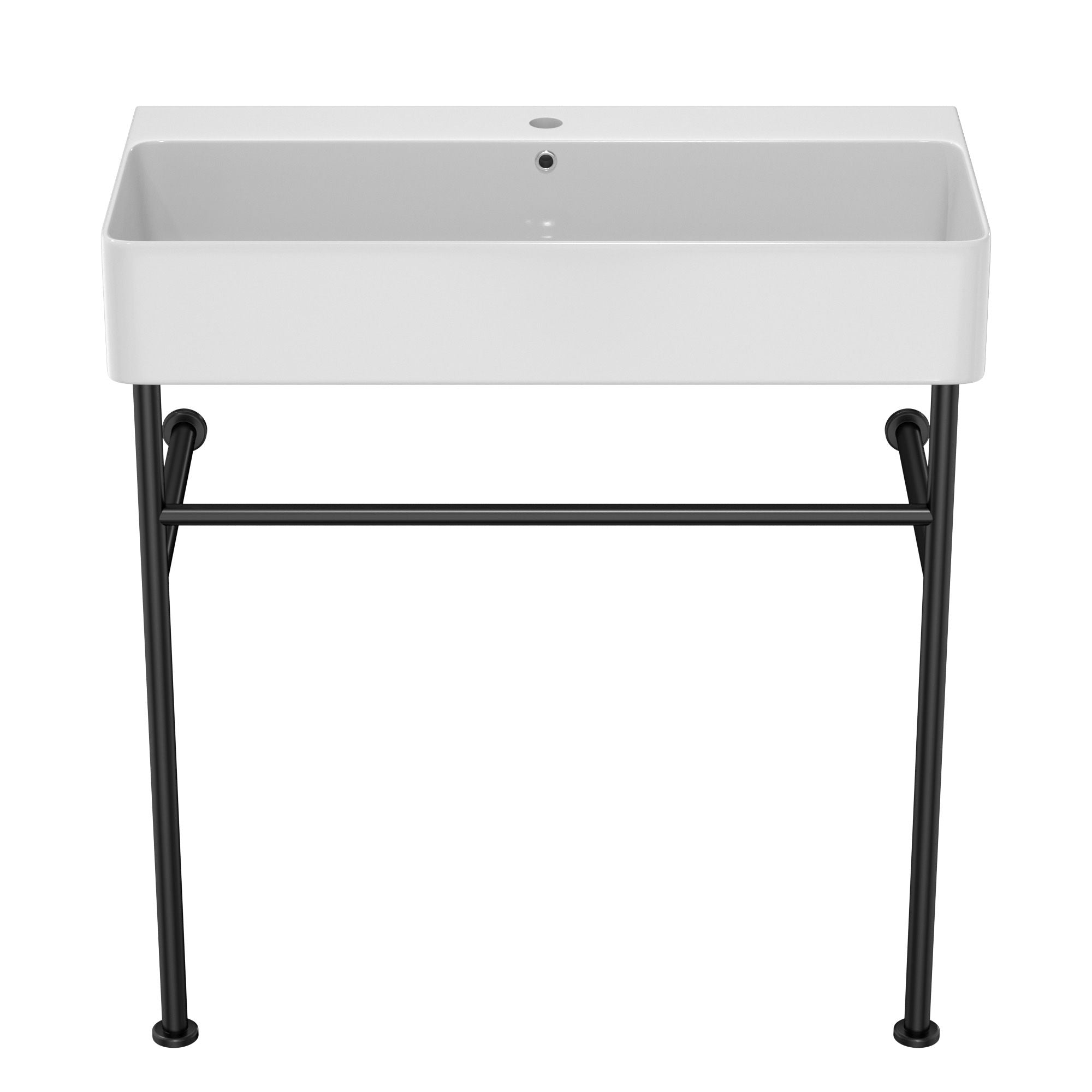 Ceramic Console Bathroom Sink With Overflow