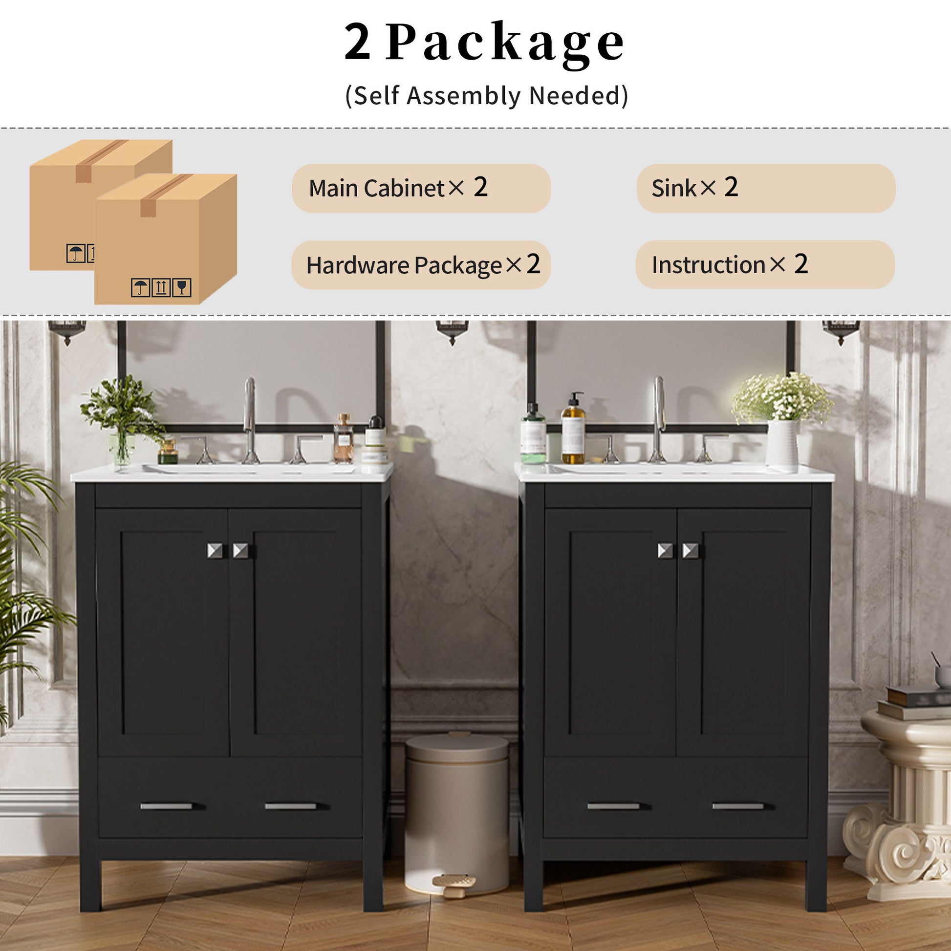 Bathroom Vanity With Integrated Undermount Ceramic Sink, 2 Doors And 1 Drawer, Soft Close Hinges - Best Buy Furniture