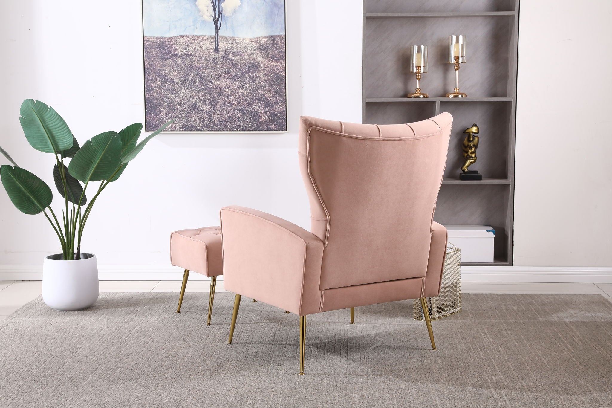 Accent Chair With Ottoman, Comfy Armchair For Living Room