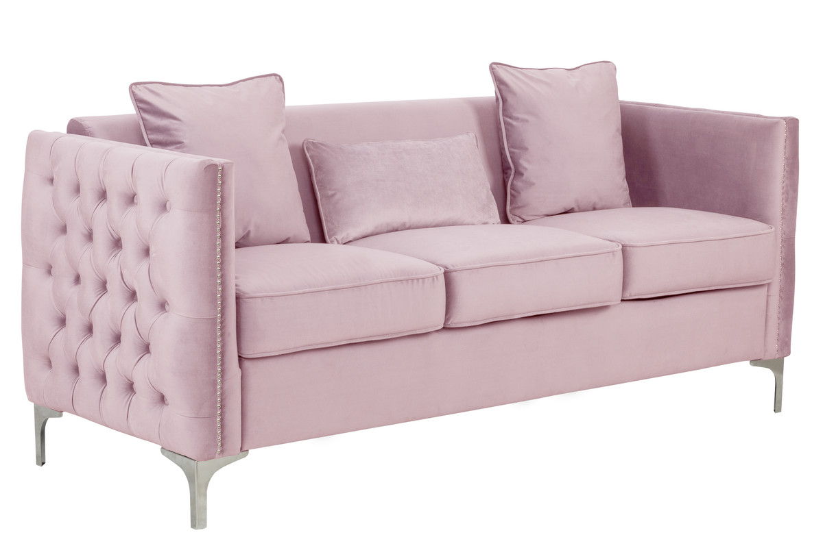 Bayberry - Velvet Sofa With 3 Pillows - Best Buy Furniture