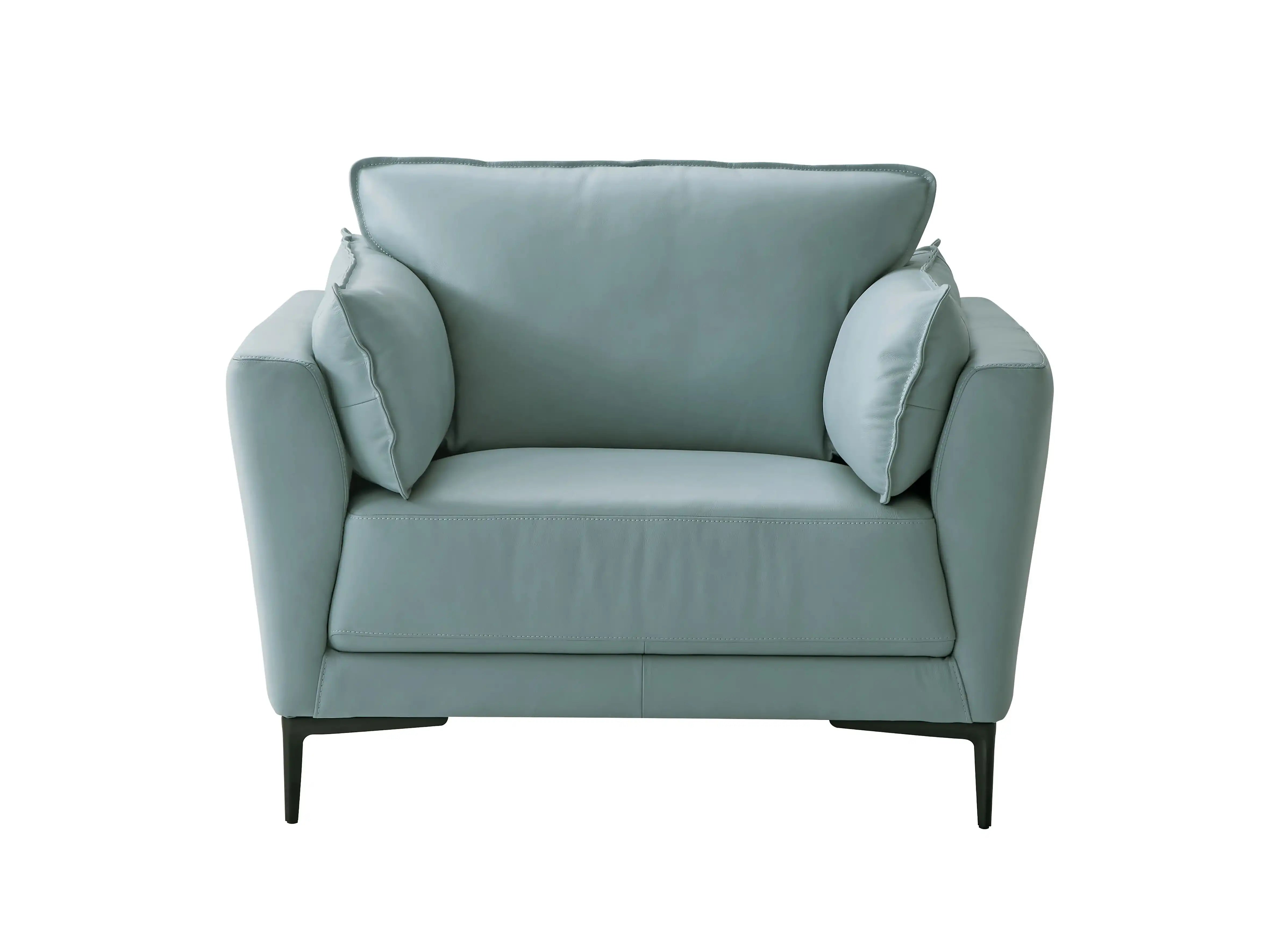 Mesut - Top Grain Leather Chair - Green - Best Buy Furniture